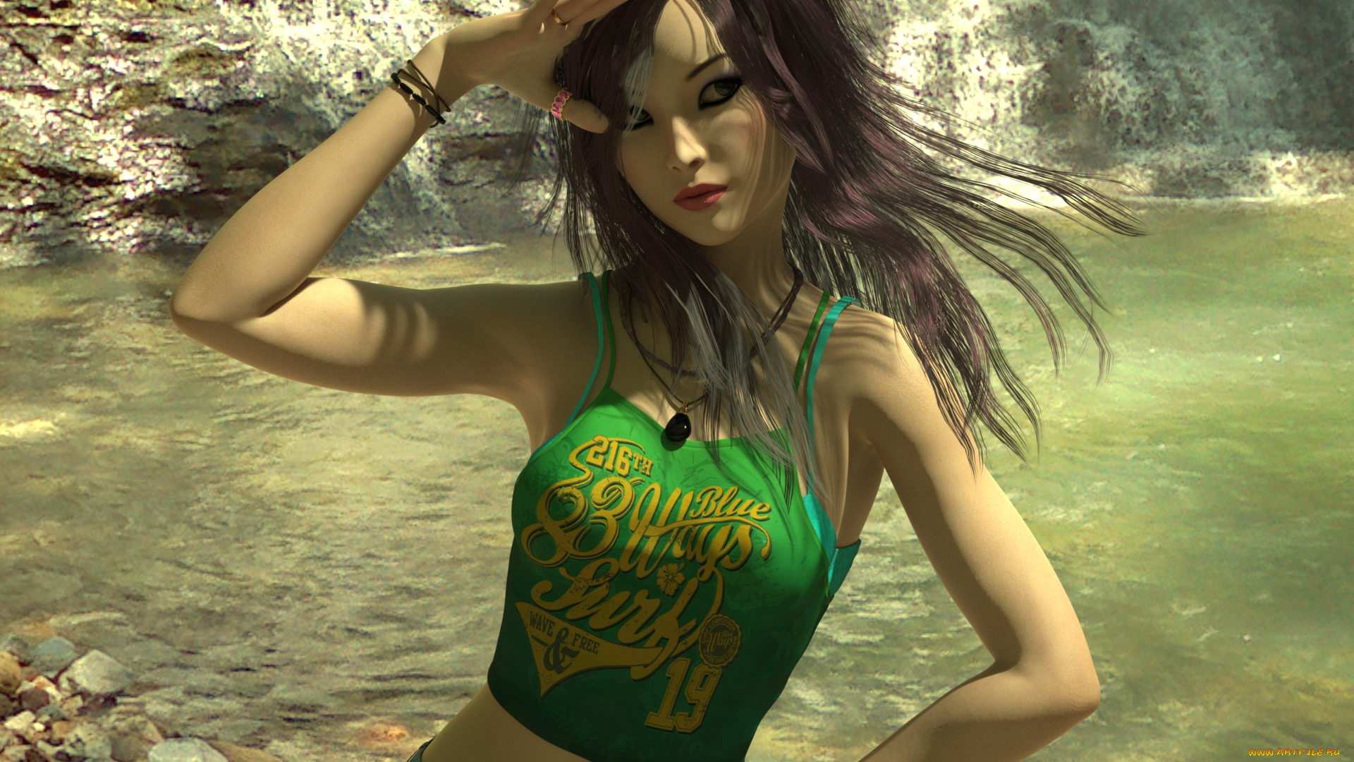 3д, графика, люди, , people, фон, взгляд, девушка