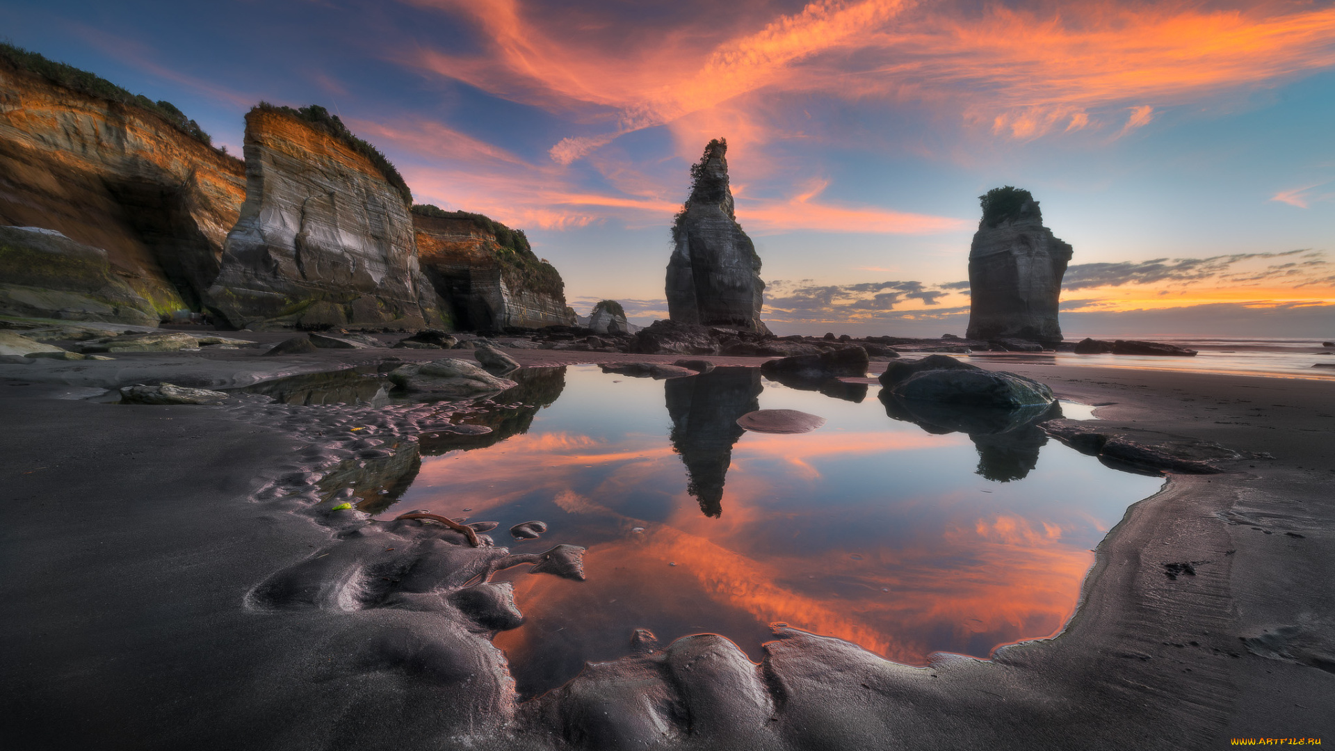 природа, побережье, простор