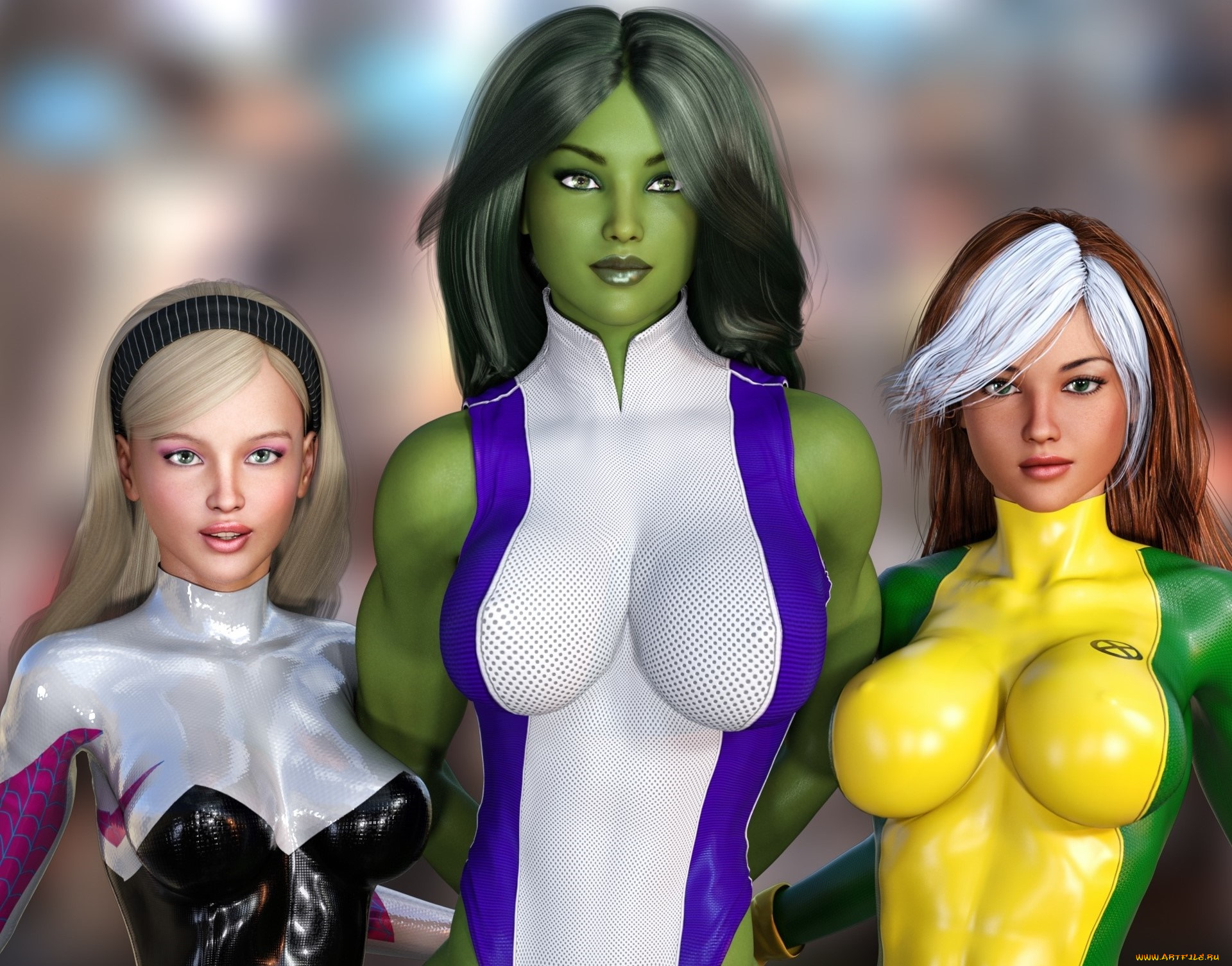 3д, графика, люди, , people, фон, девушки, взгляд