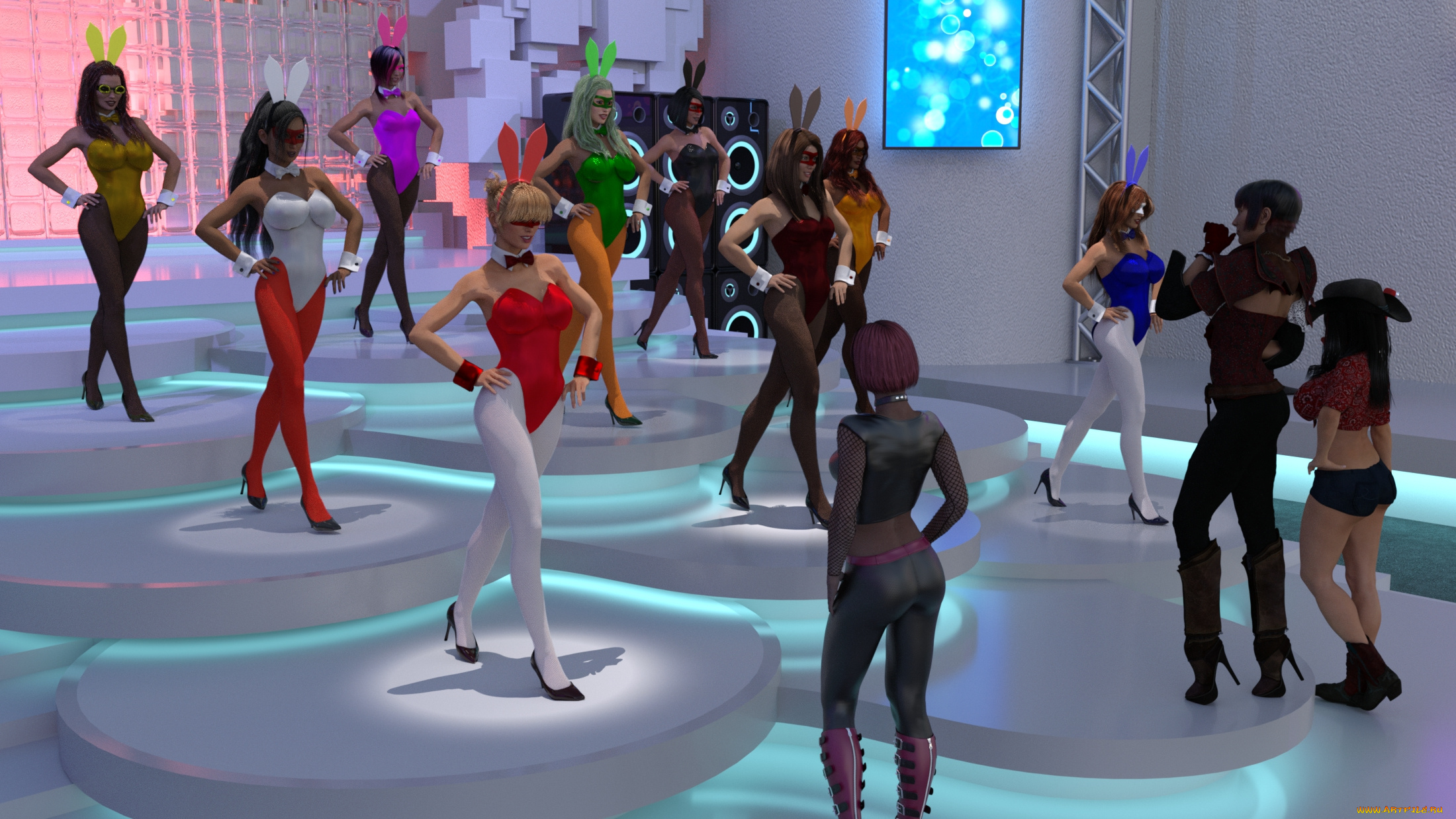 3д, графика, люди, , people, фон, взгляд, девушки