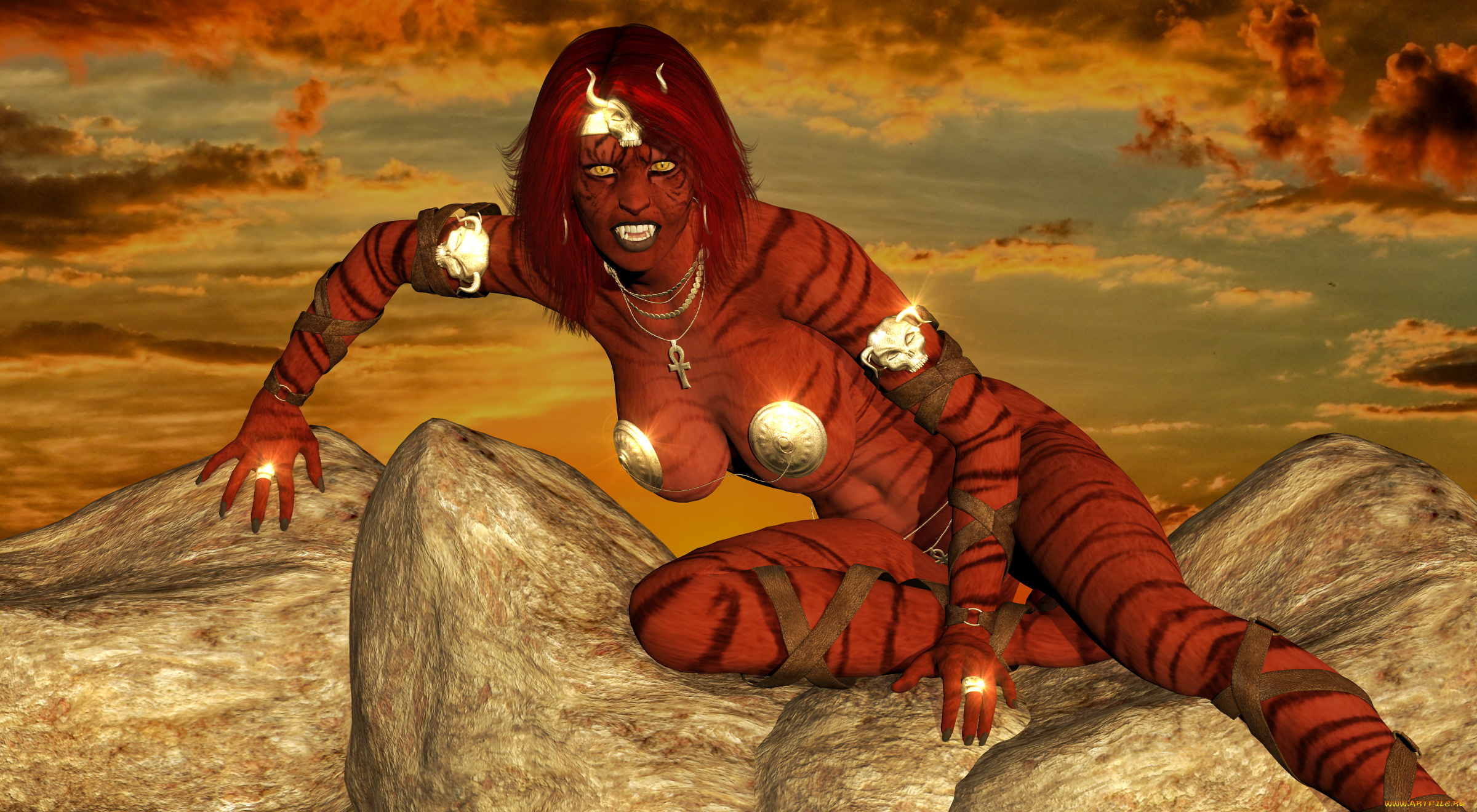 3д, графика, существа, , creatures, фон, взгляд, девушка