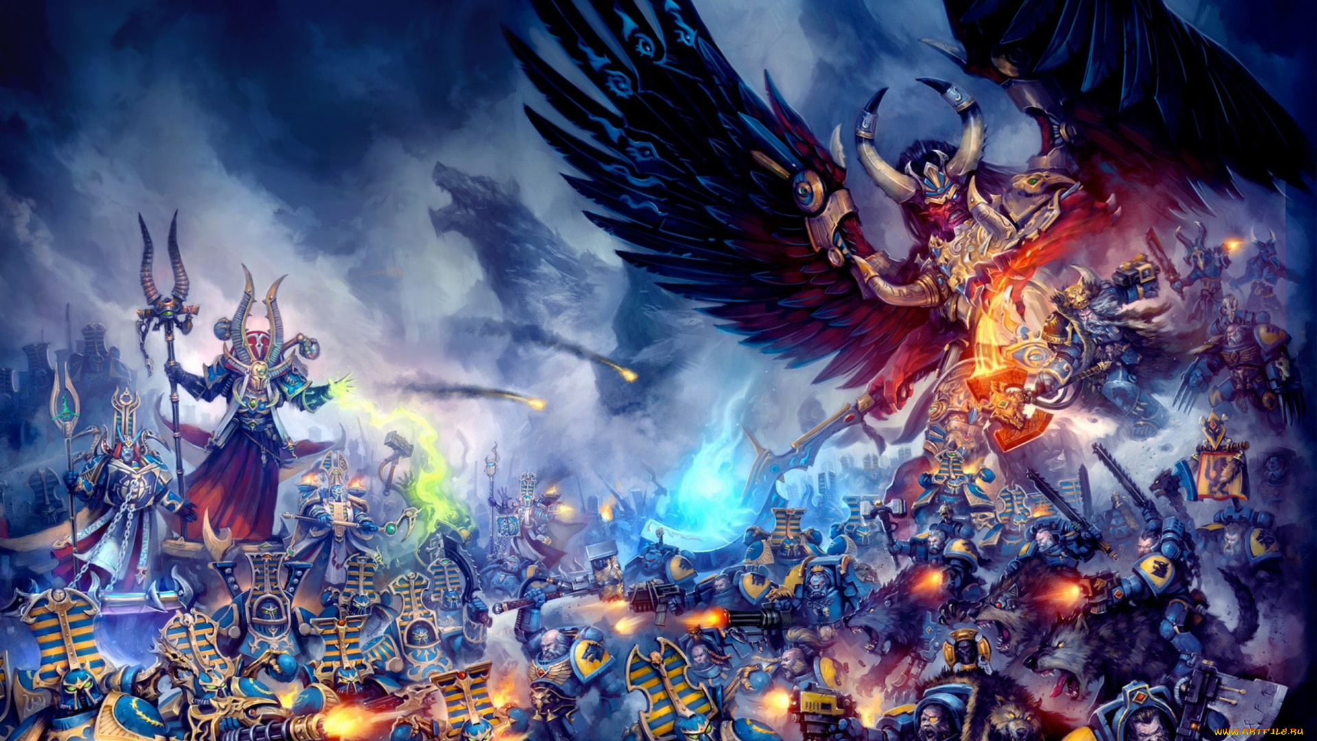 видео, игры, warhammer, 40k, армии, бой