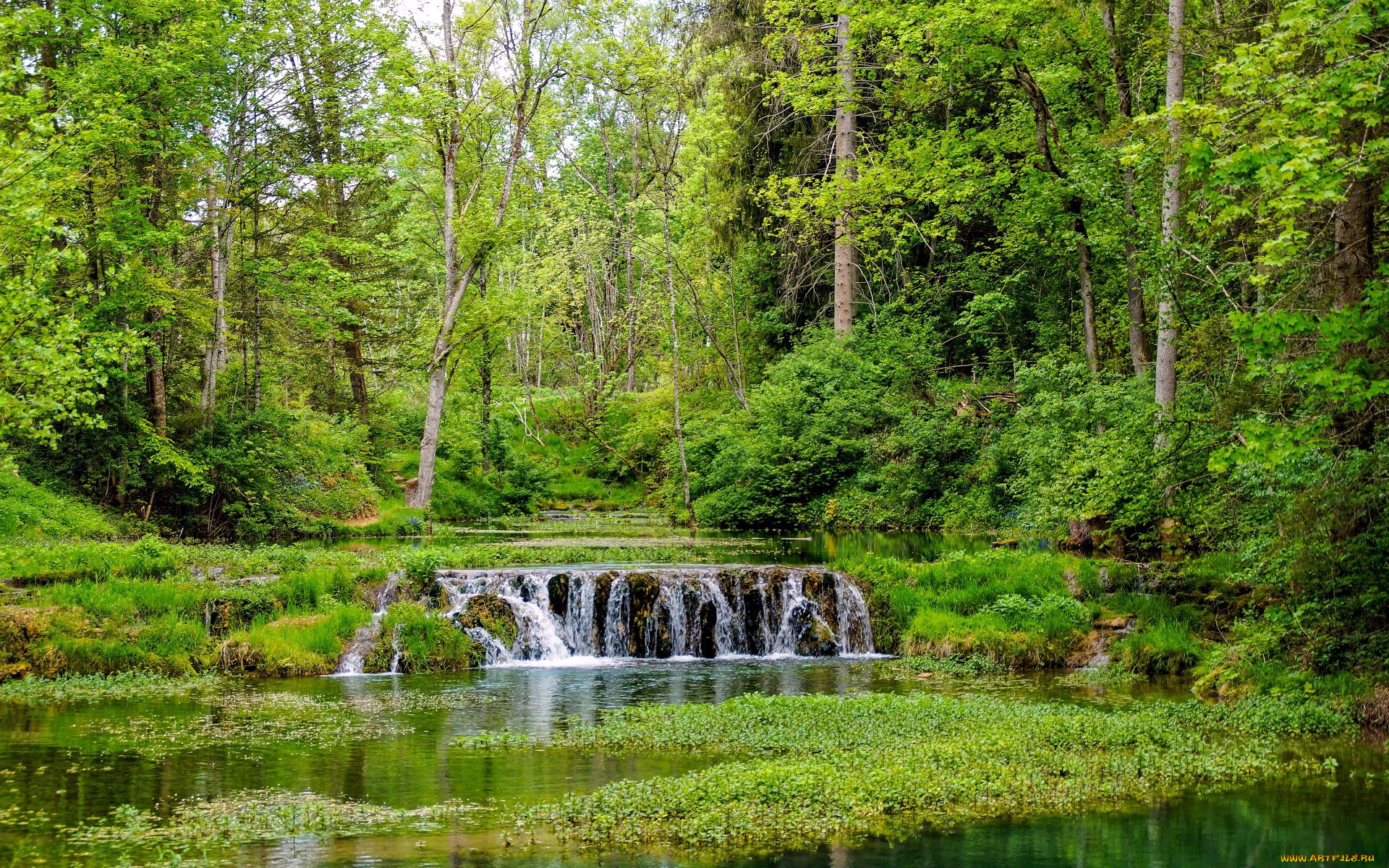 природа, водопады, поток, водопад, вода