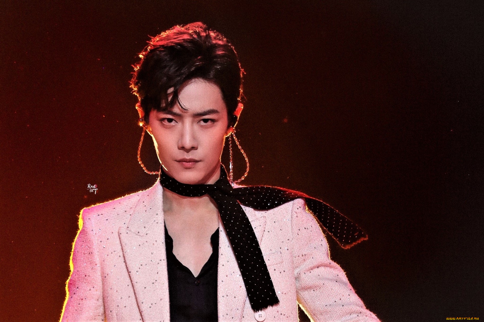 мужчины, xiao, zhan, актер, шарф, пиджак