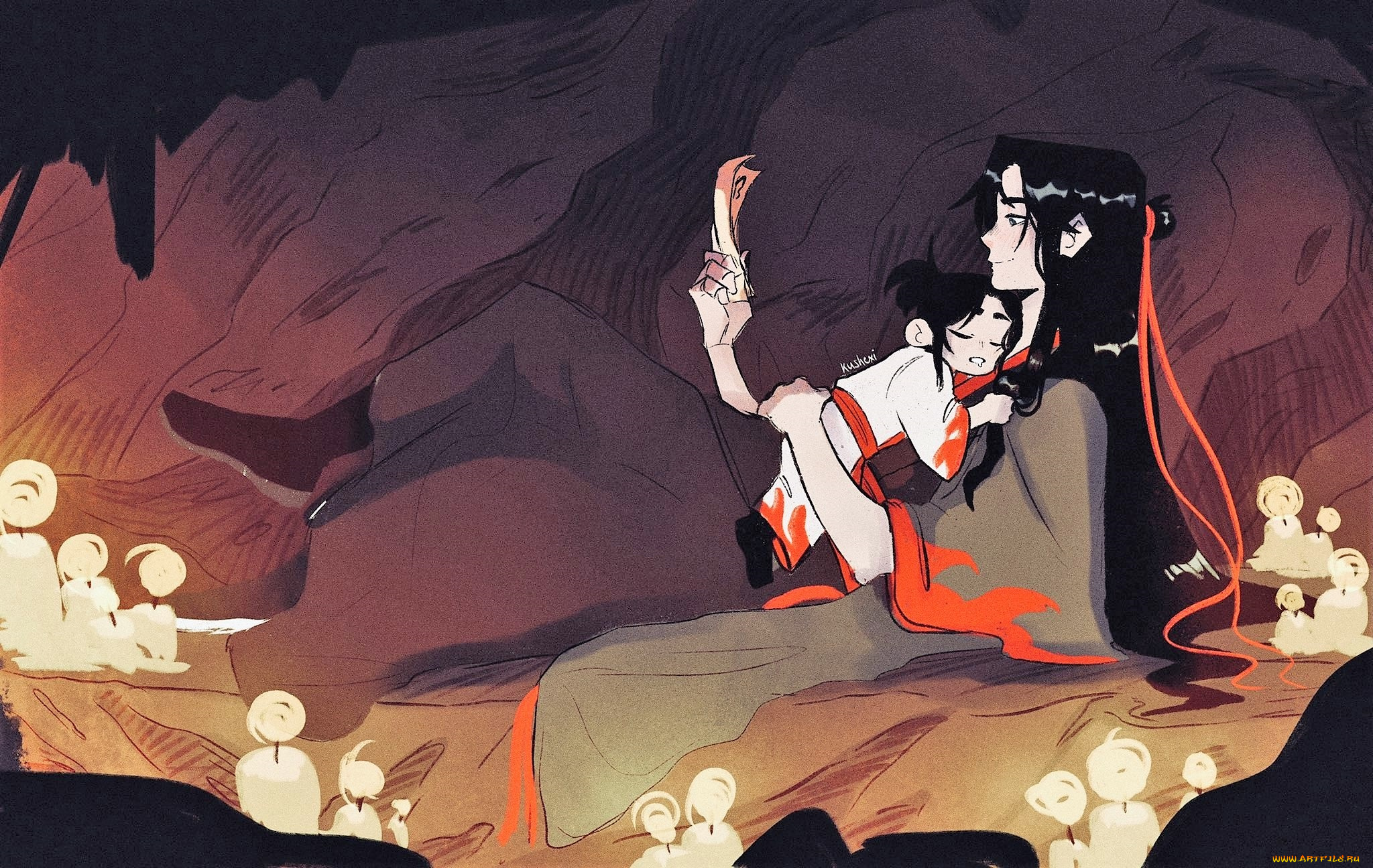 аниме, mo, dao, zu, shi, вэй, усянь, ребенок, сон, пещера