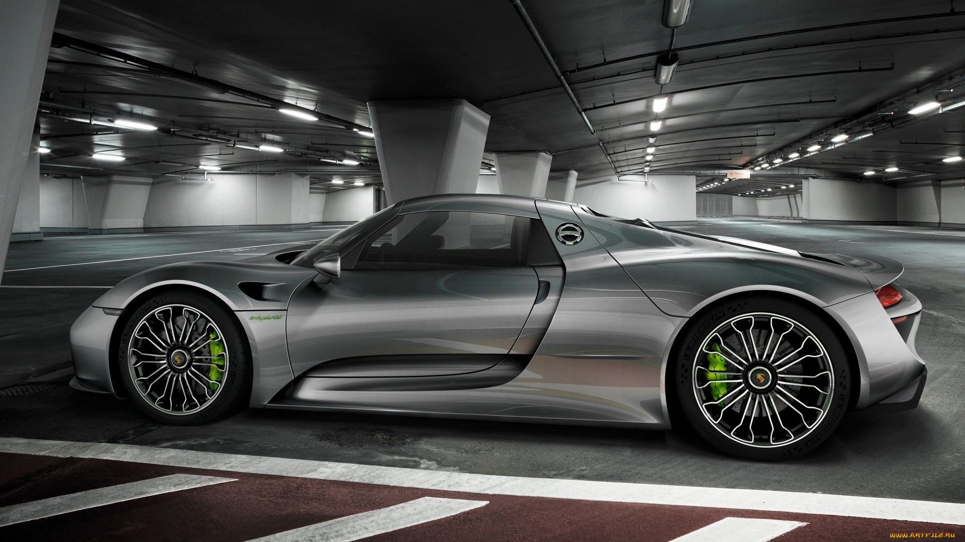 автомобили, porsche, серебристый, парковка