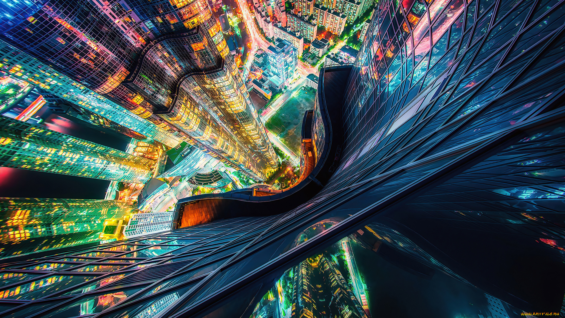 города, -, здания, , дома, городской, вид, небоскребы, бусан, южная, корея