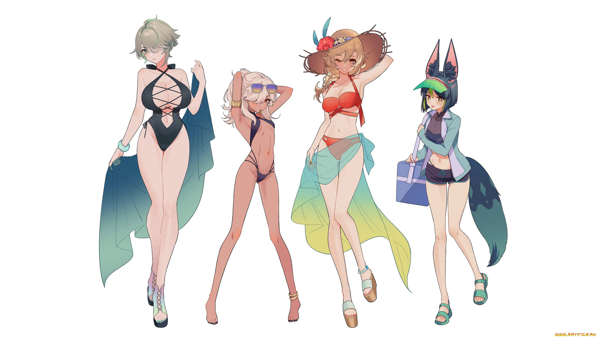 аниме, genshin, impact, alhaitham, cyno, tighnari, kaveh, genshin, impact