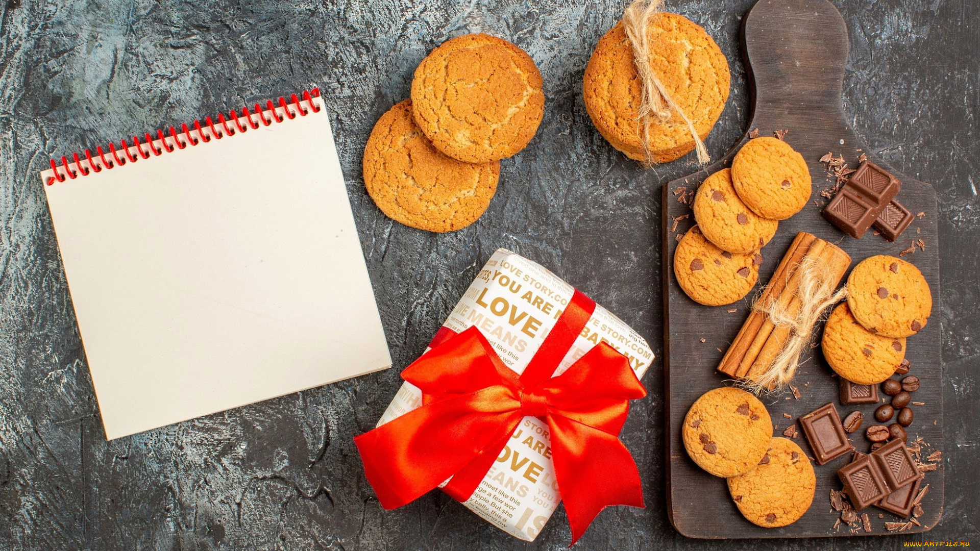 еда, пирожные, , кексы, , печенье, блокнот, шоколад, печенье, ассорти