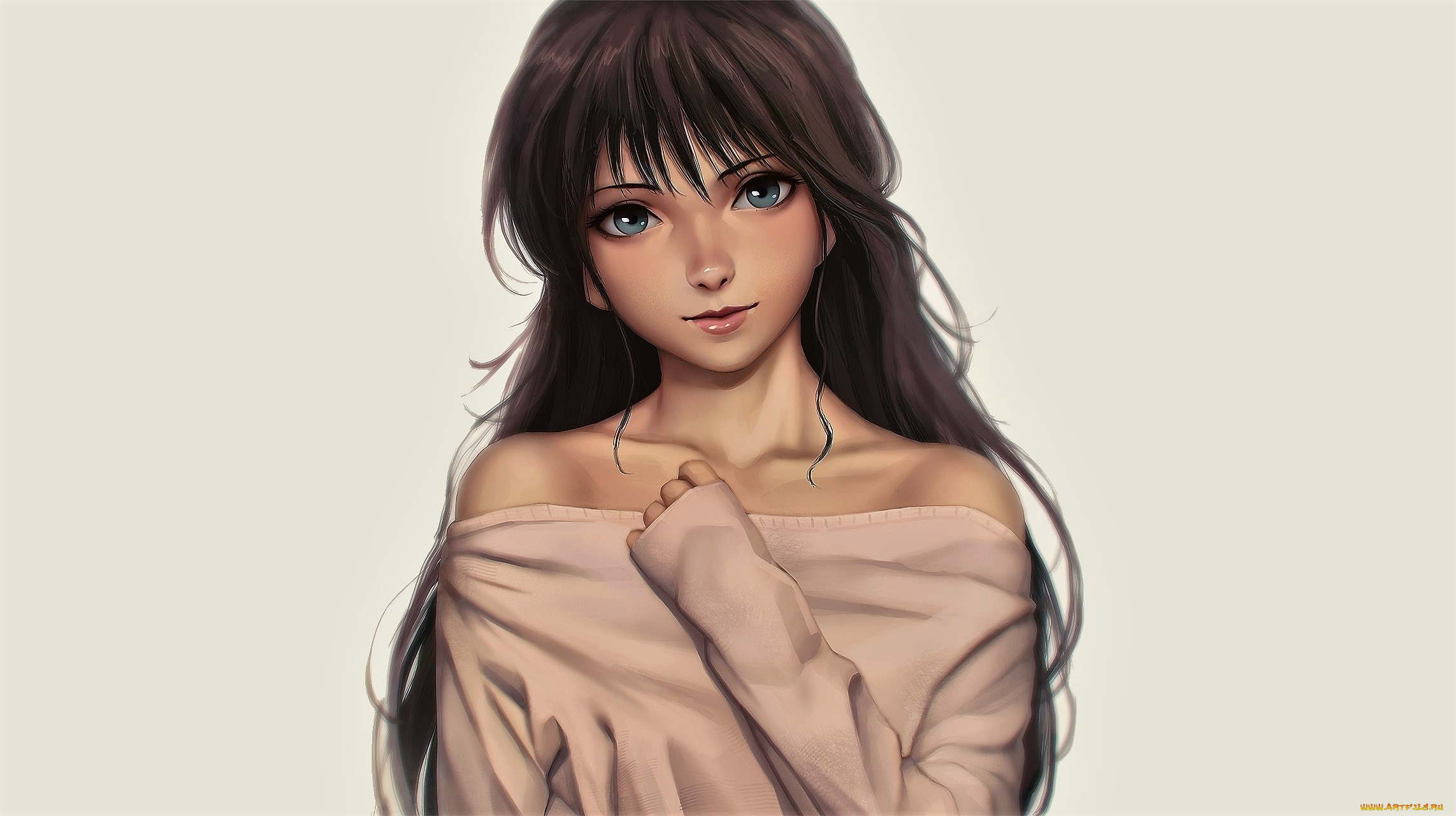 аниме, unknown, , другое, , девушка, свитер