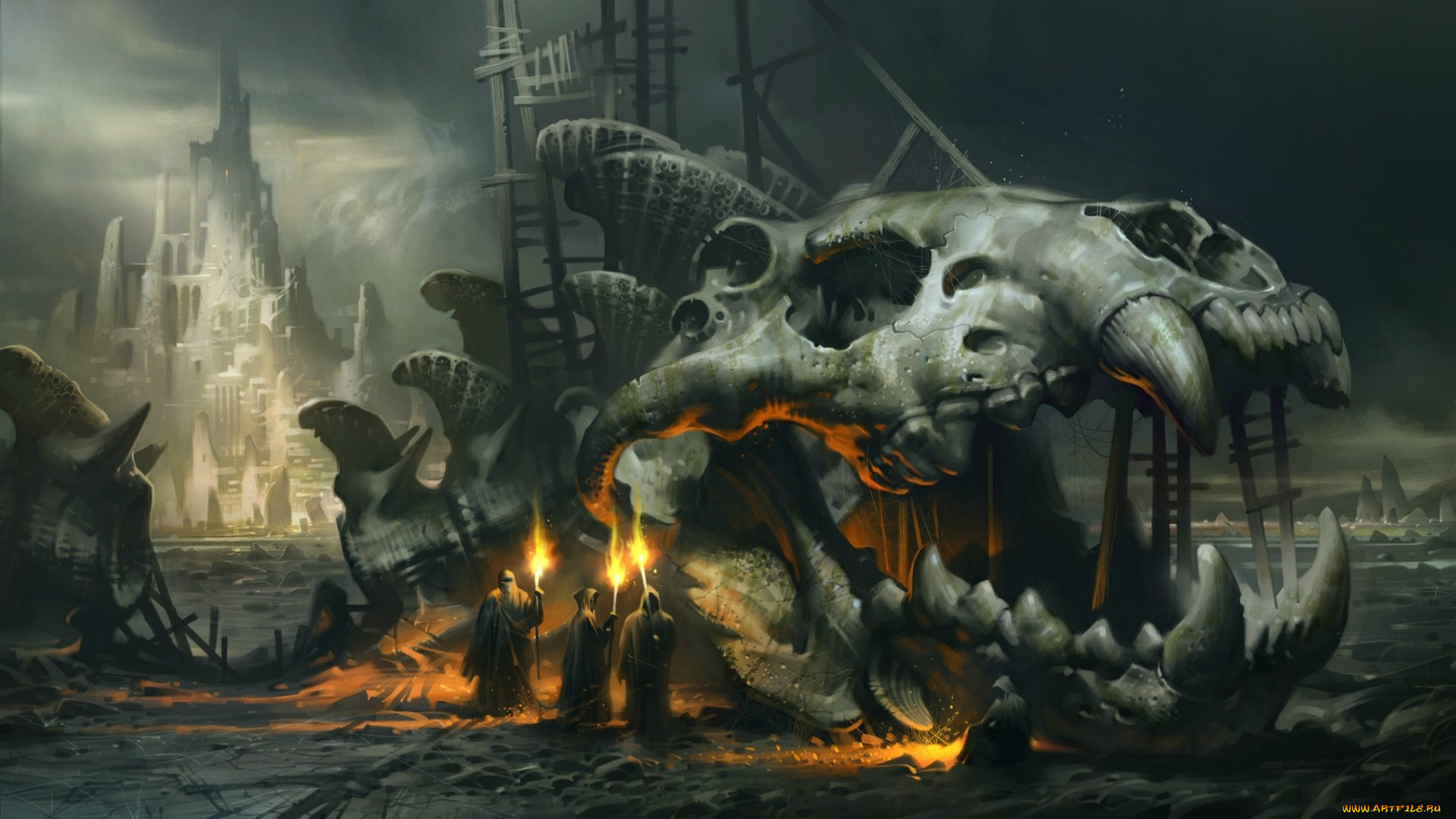 фэнтези, иные, миры, времена, череп