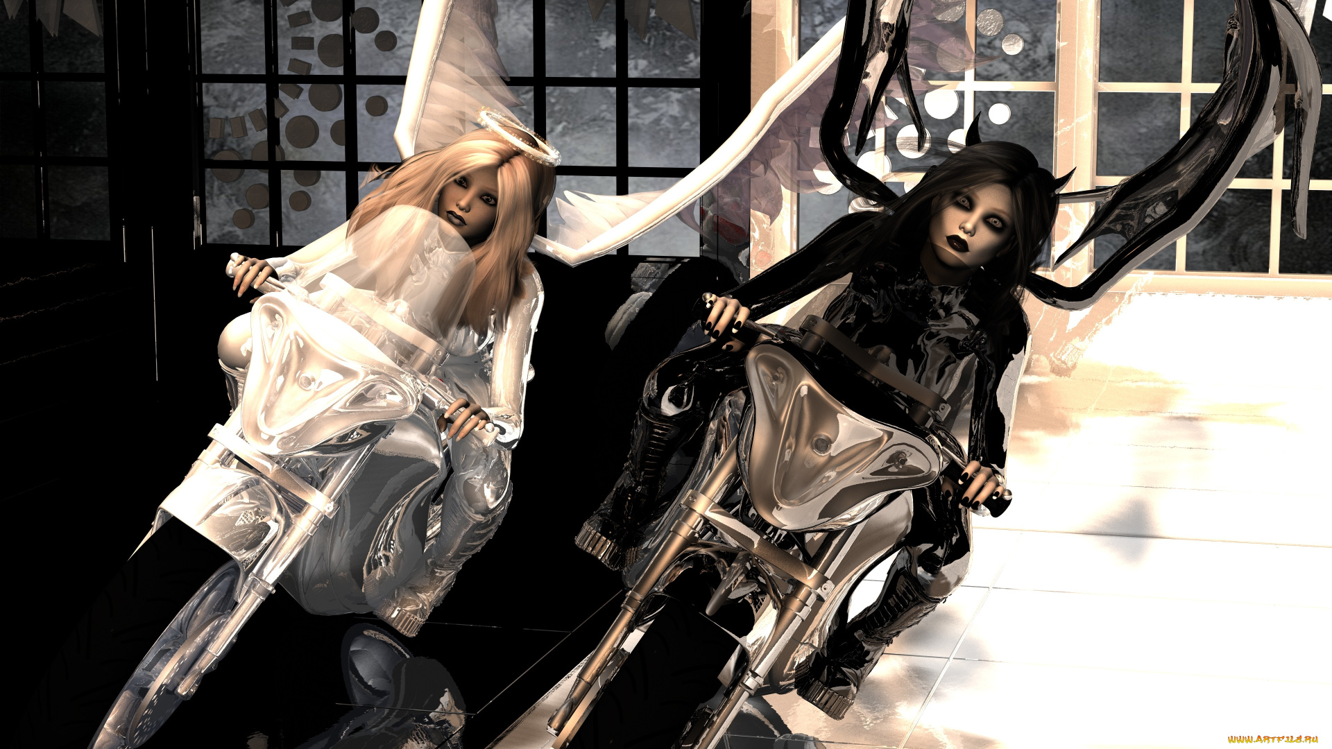 3д, графика, ангел, , angel, демон, ангел