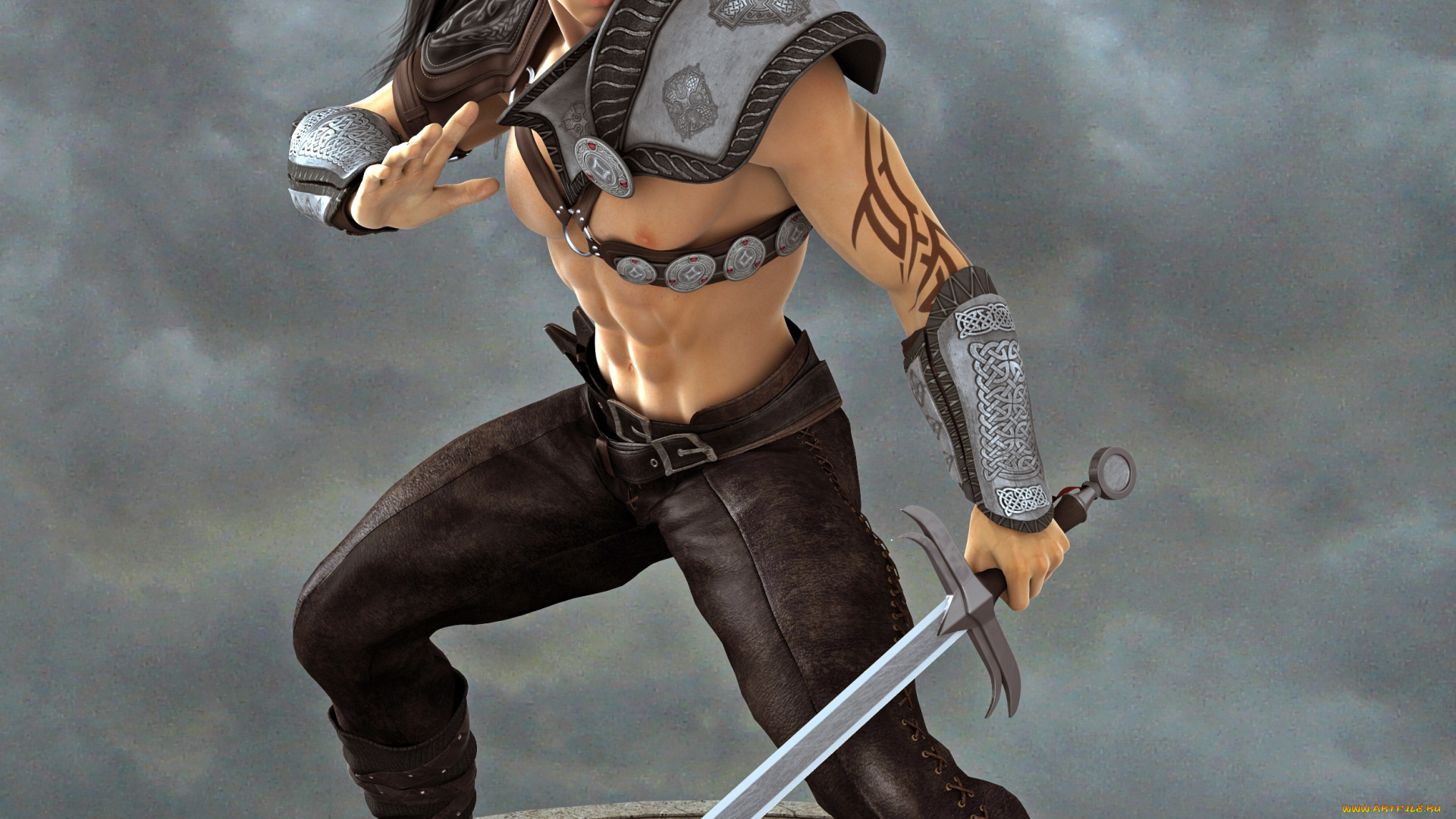 3д, графика, фантазия, , fantasy, меч, воин