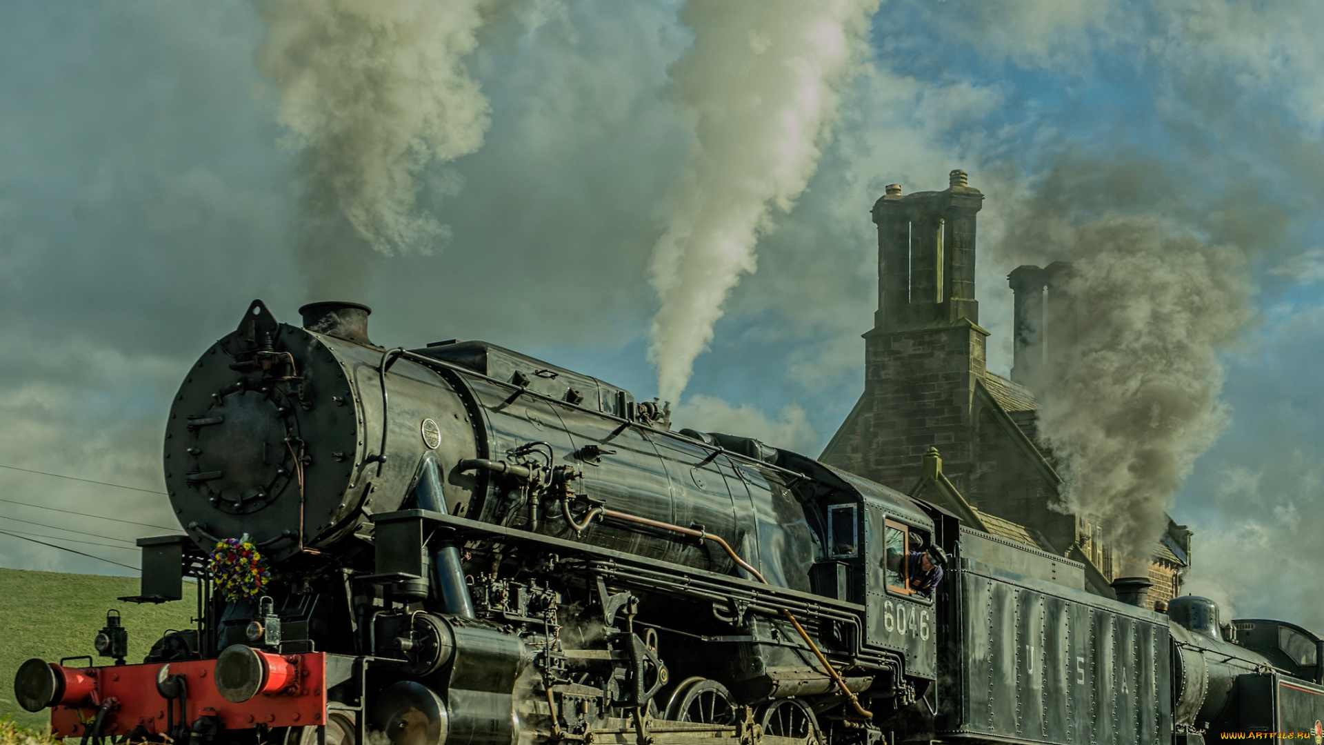 техника, паровозы, паровоз, рельсы, железная, дорога, вагоны