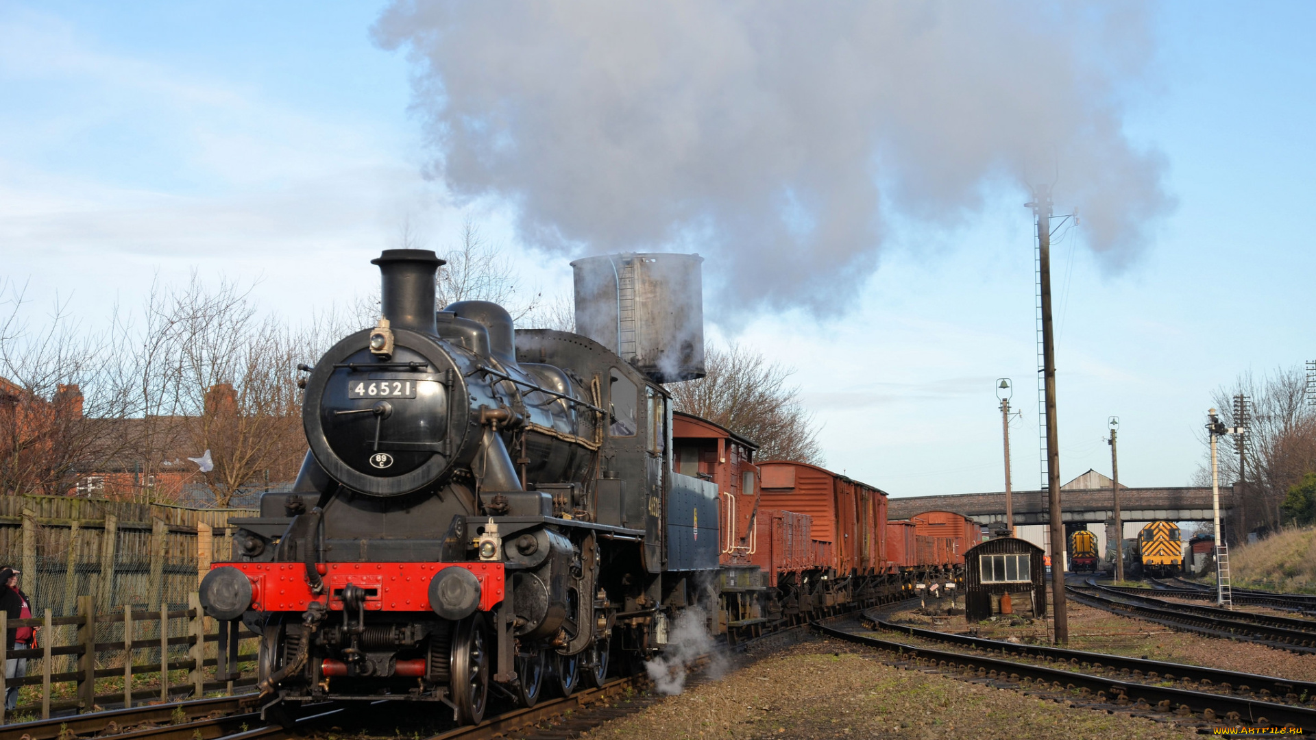 техника, паровозы, вагоны, паровоз, рельсы, дорога, железная