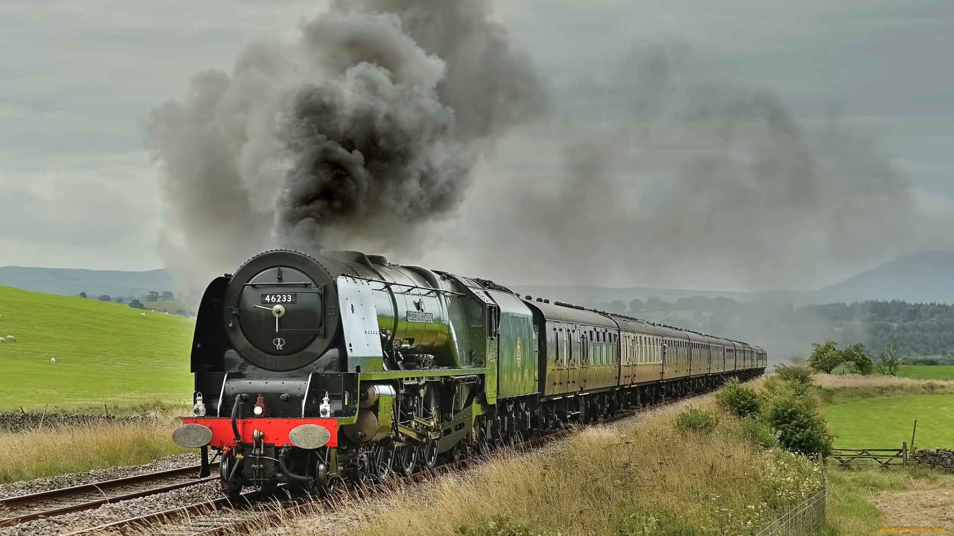 техника, паровозы, железная, дорога, рельсы, паровоз, вагоны