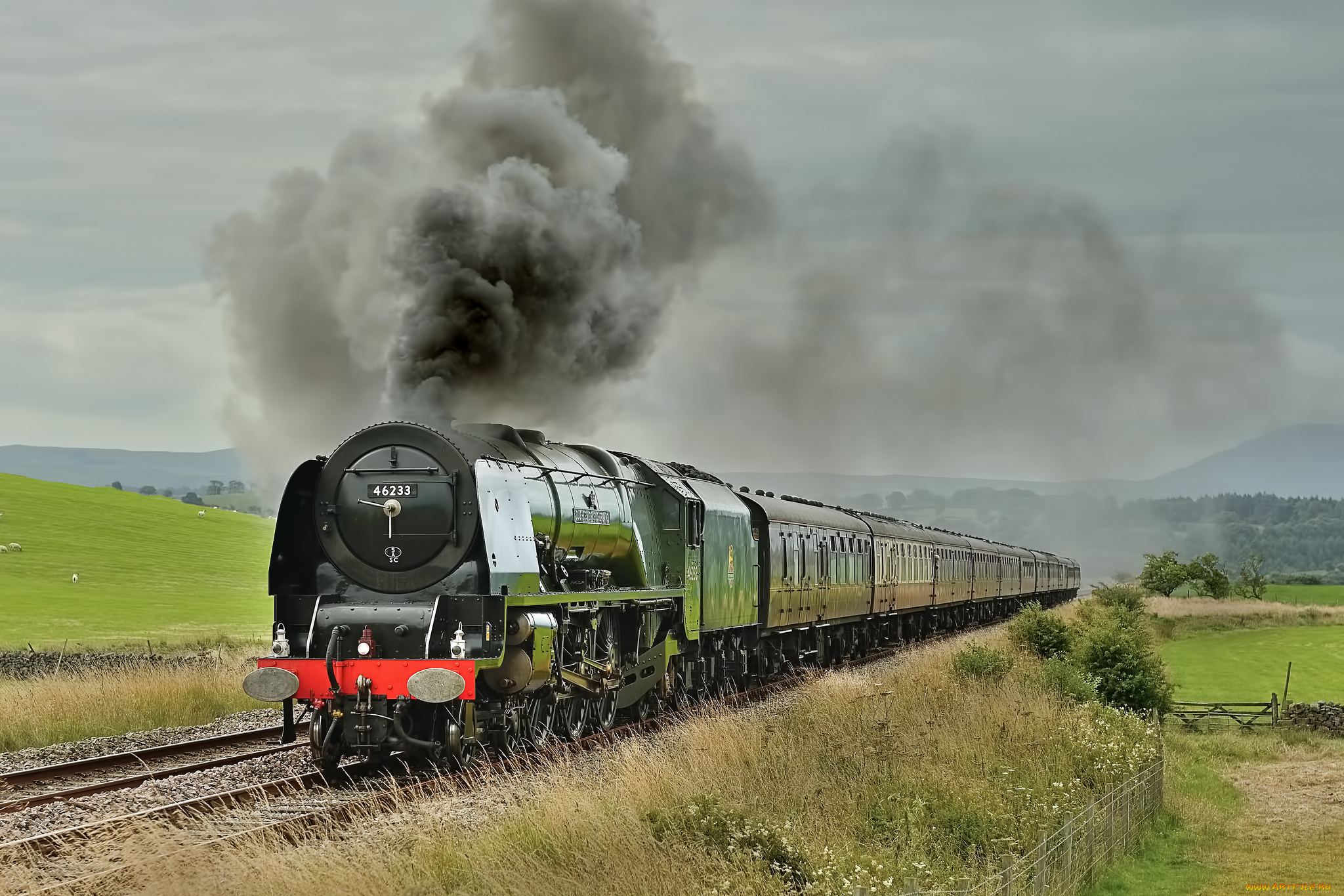 техника, паровозы, железная, дорога, рельсы, паровоз, вагоны