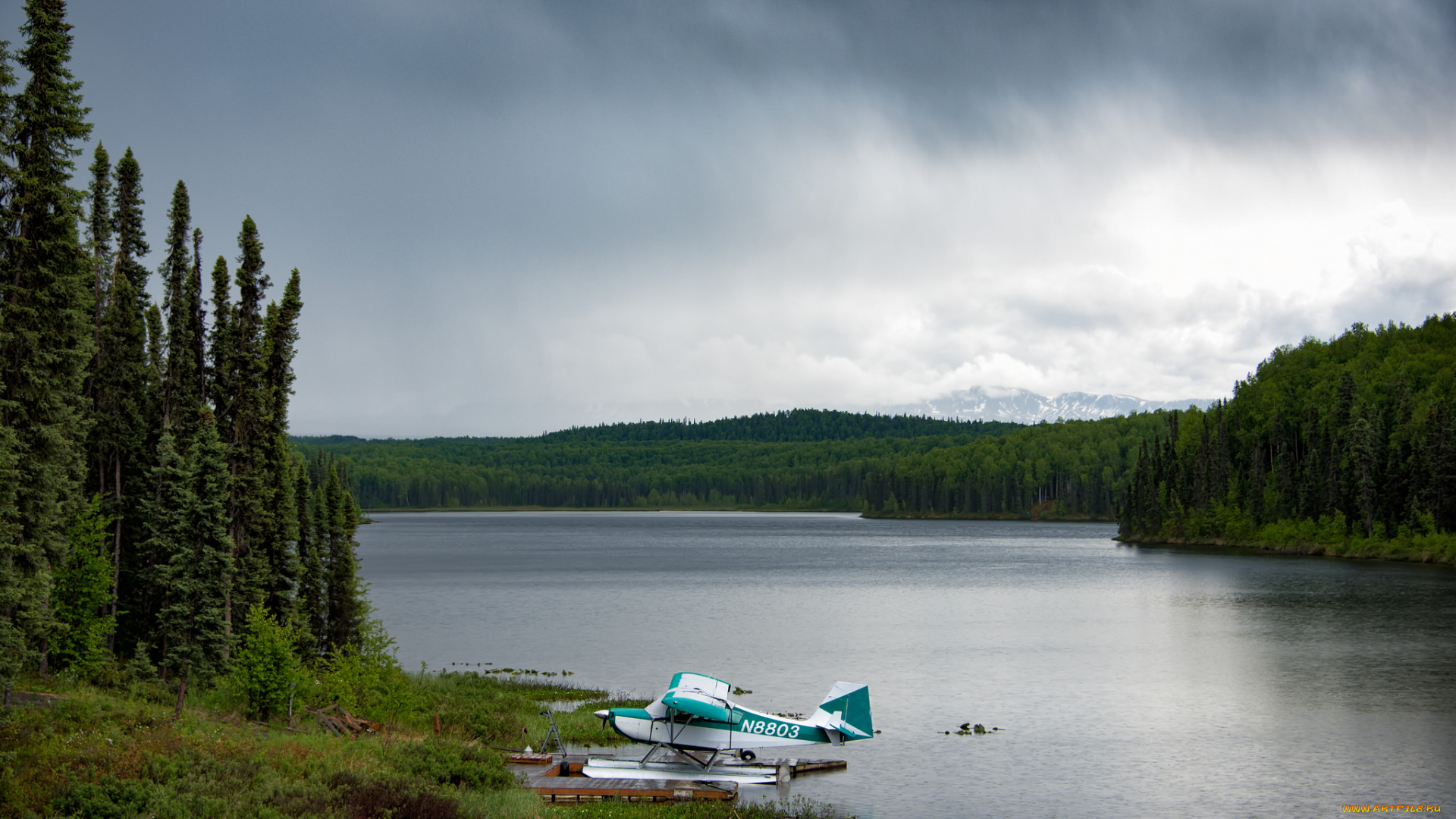 авиация, самолёты, амфибии, самолёт, озеро, пейзаж