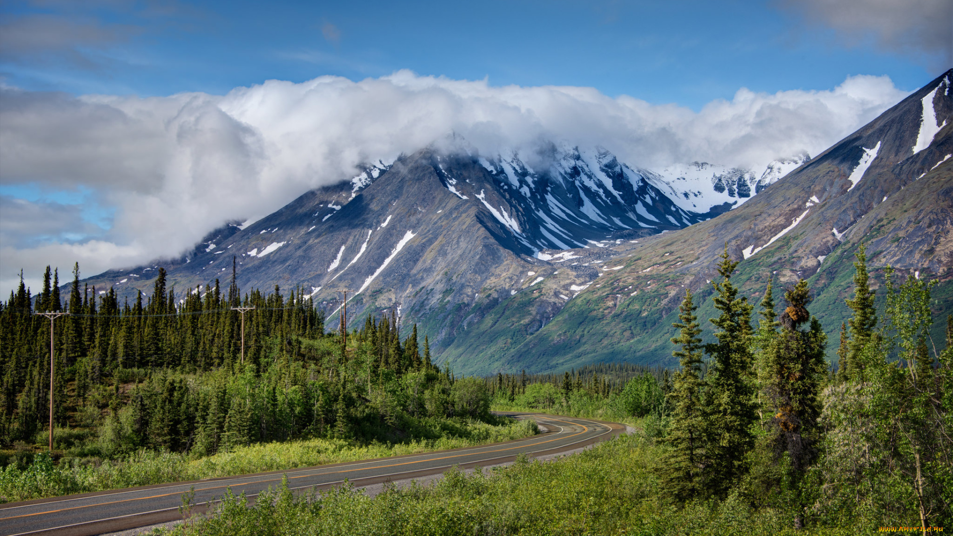 природа, дороги, горы, лес