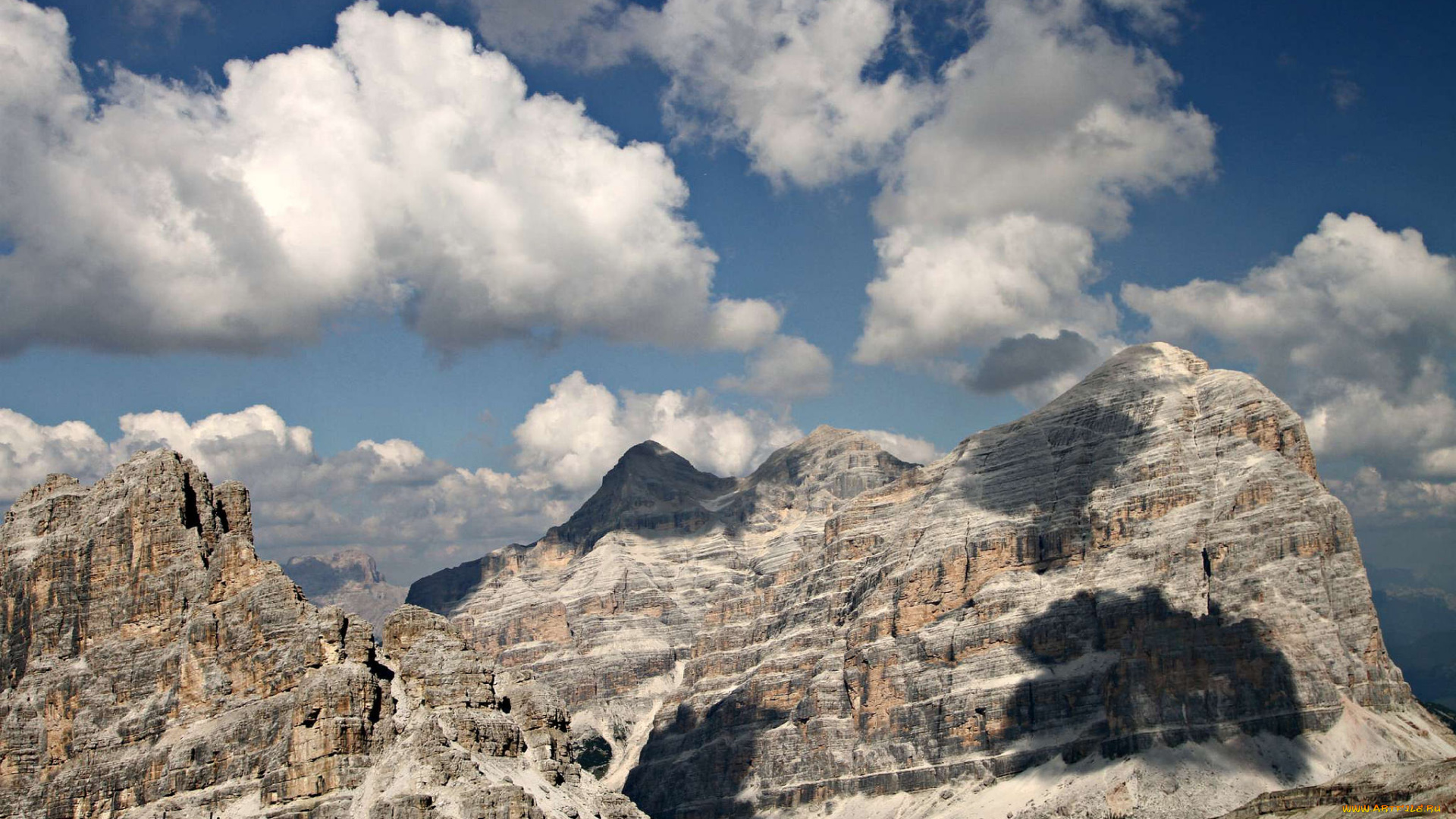 природа, горы, облака, скалы