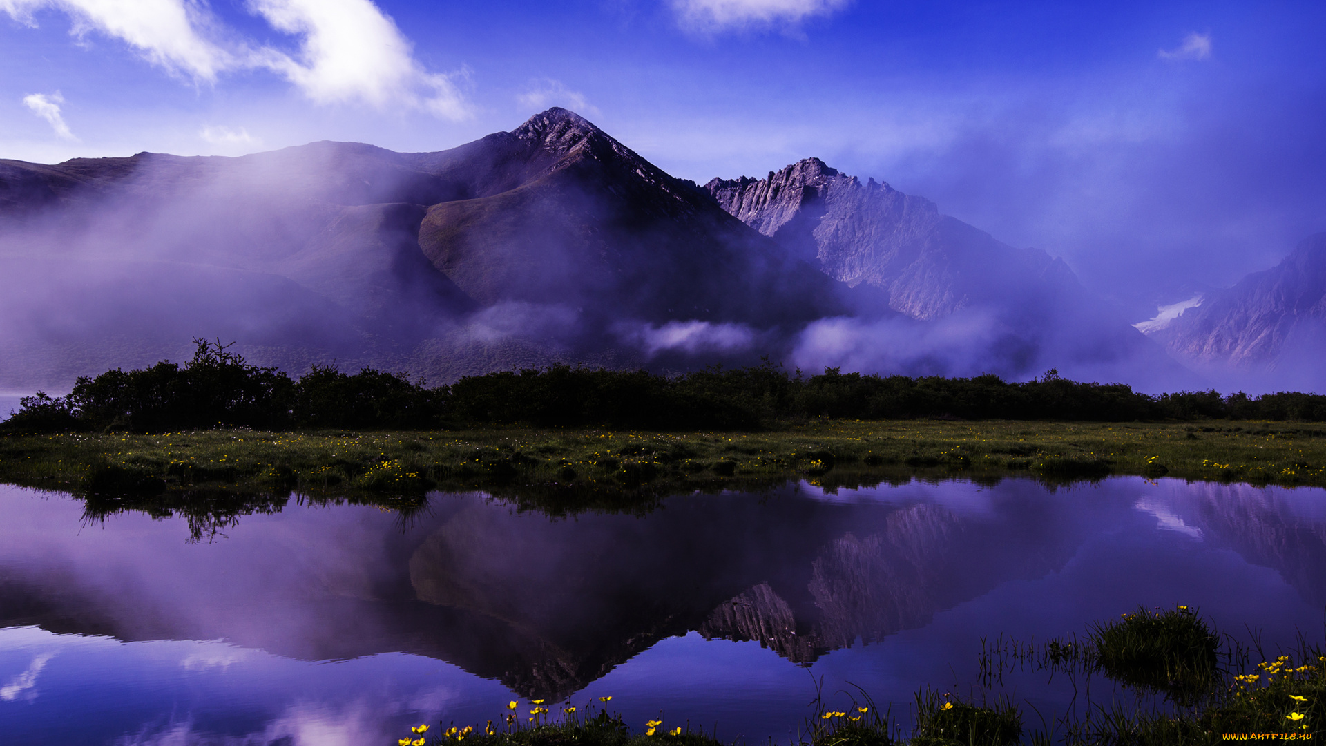 природа, реки, озера, тибет, озеро, облака, горы