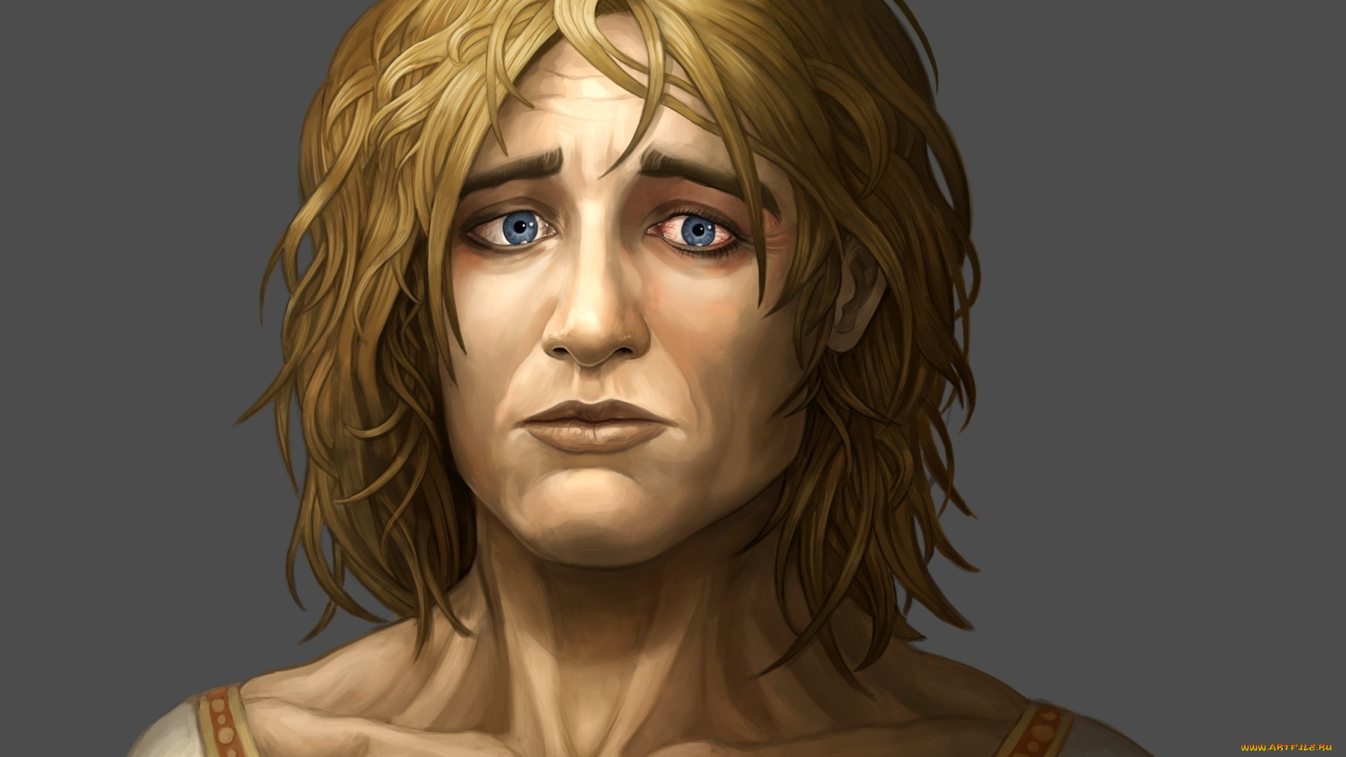 рисованное, люди, фон, взгляд, девушка