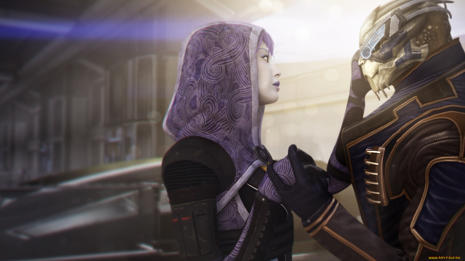 видео, игры, mass, effect, любовь, mass, effect, tali'zorah, tali, garrus, vakarian