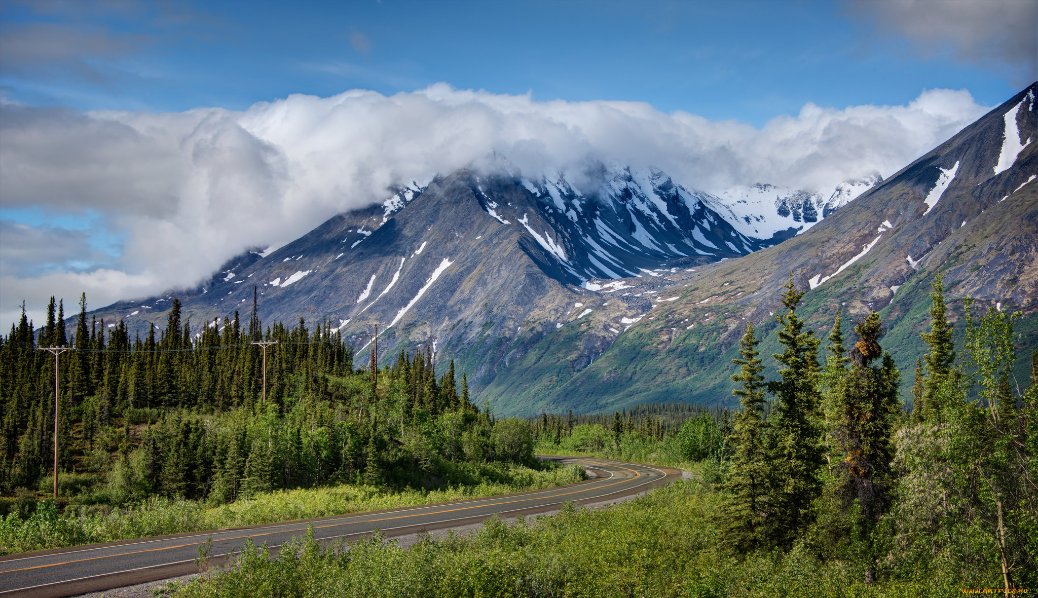 природа, дороги, горы, лес