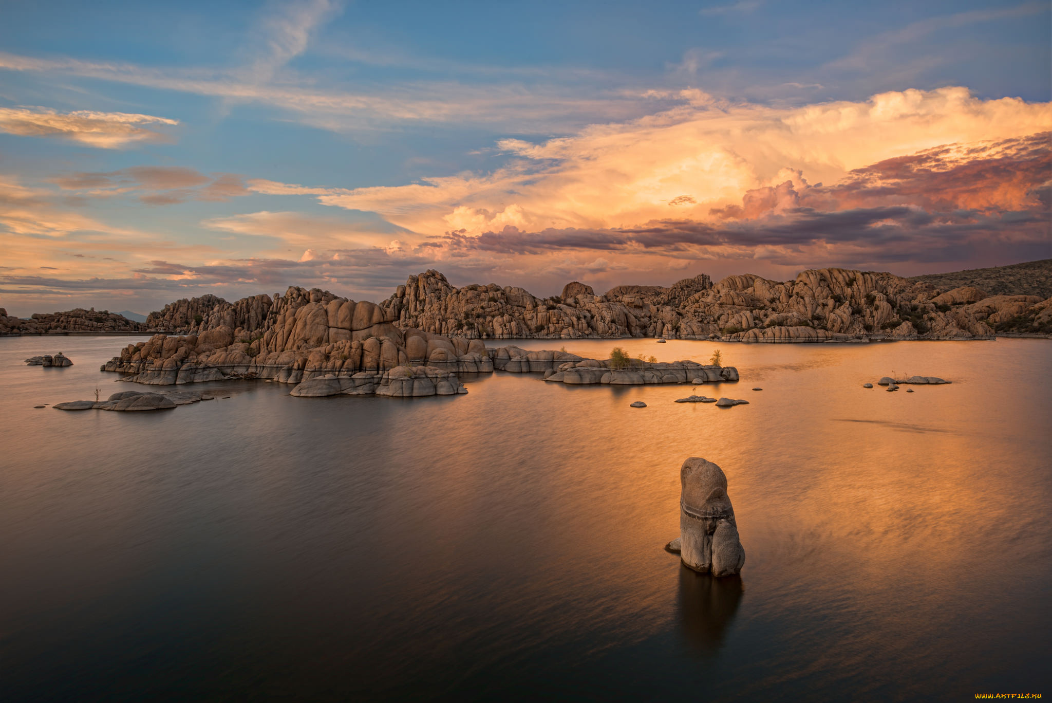 природа, восходы, закаты, озеро, закат, скалы