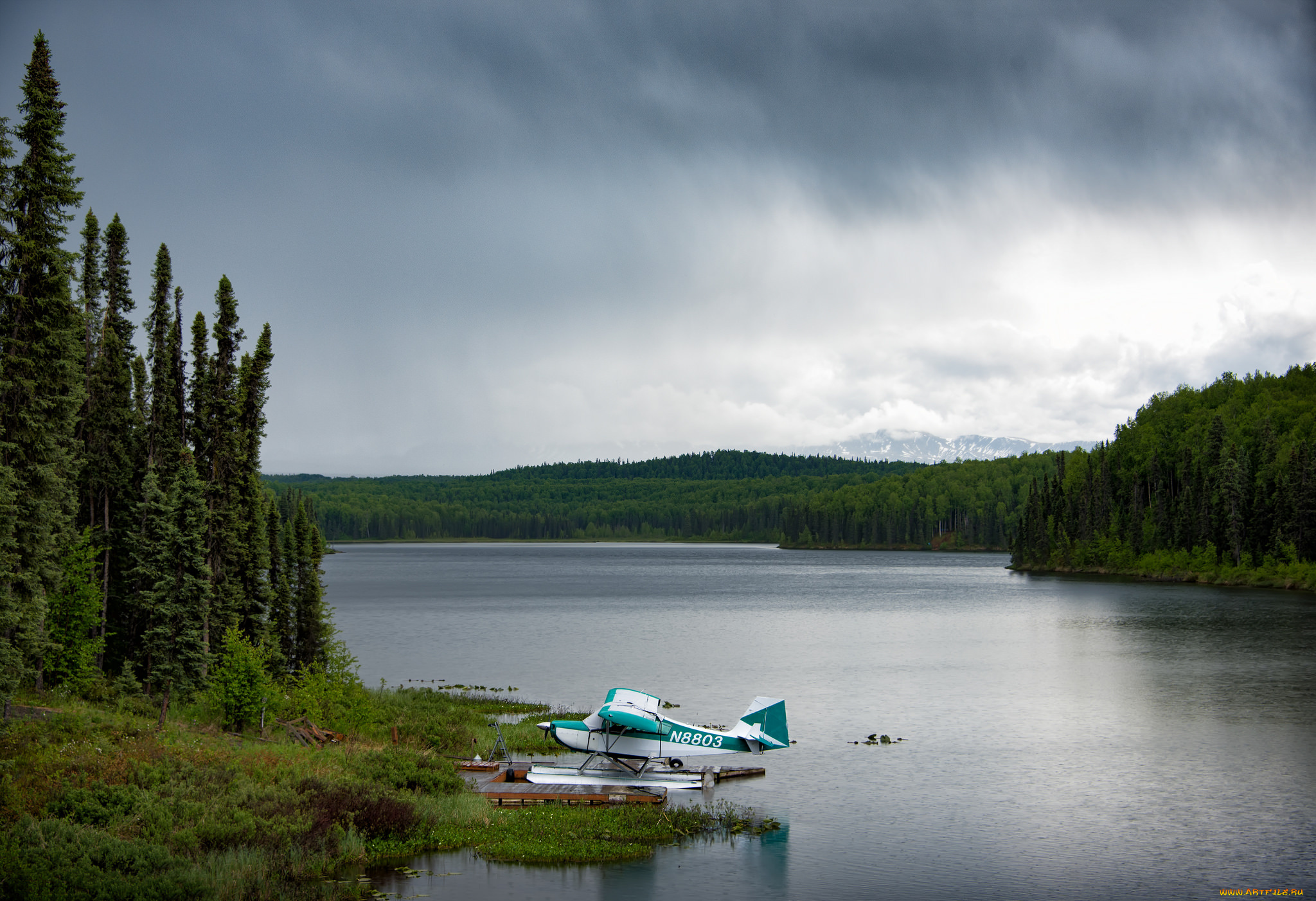 авиация, самолёты, амфибии, самолёт, озеро, пейзаж