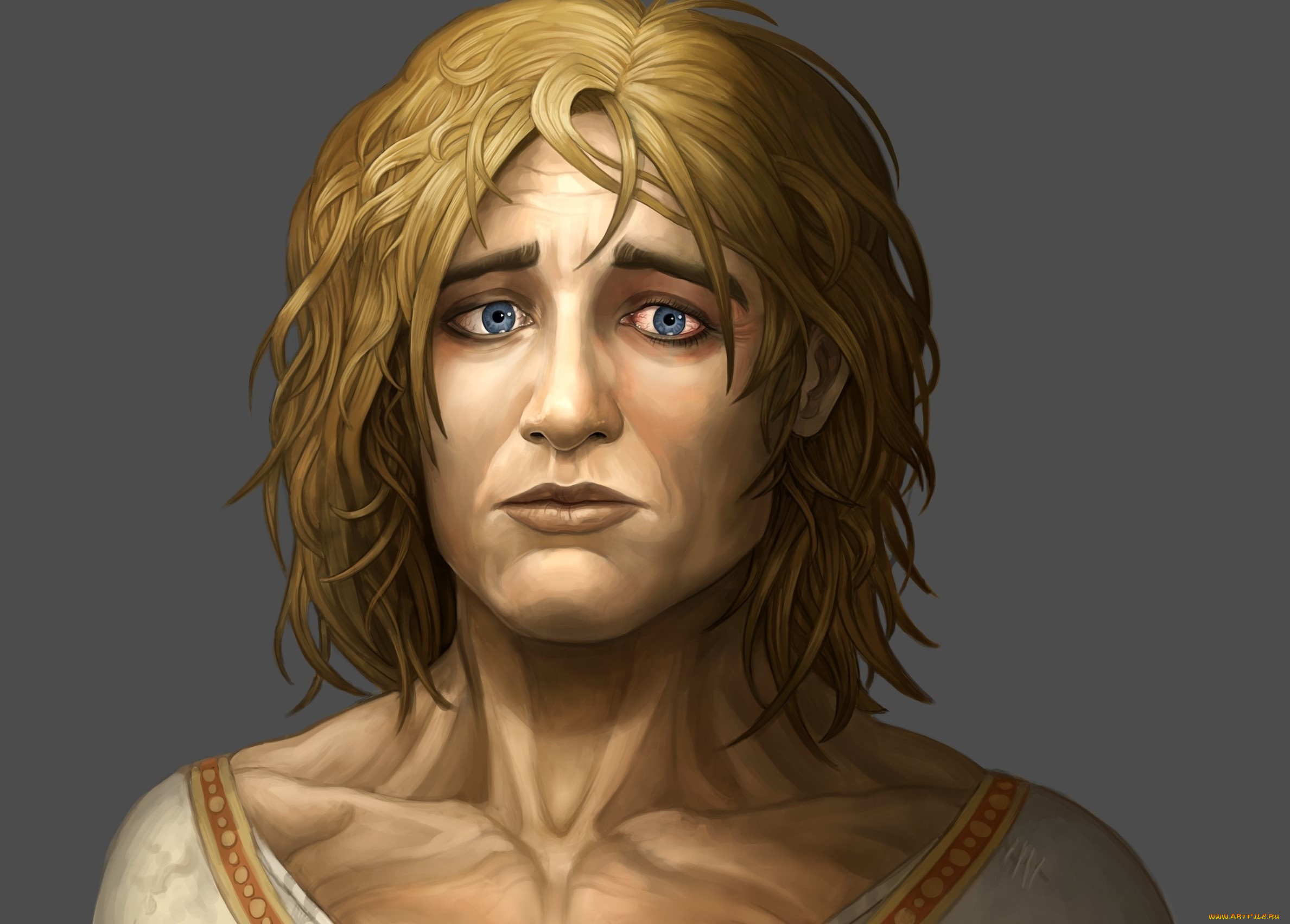 рисованное, люди, фон, взгляд, девушка