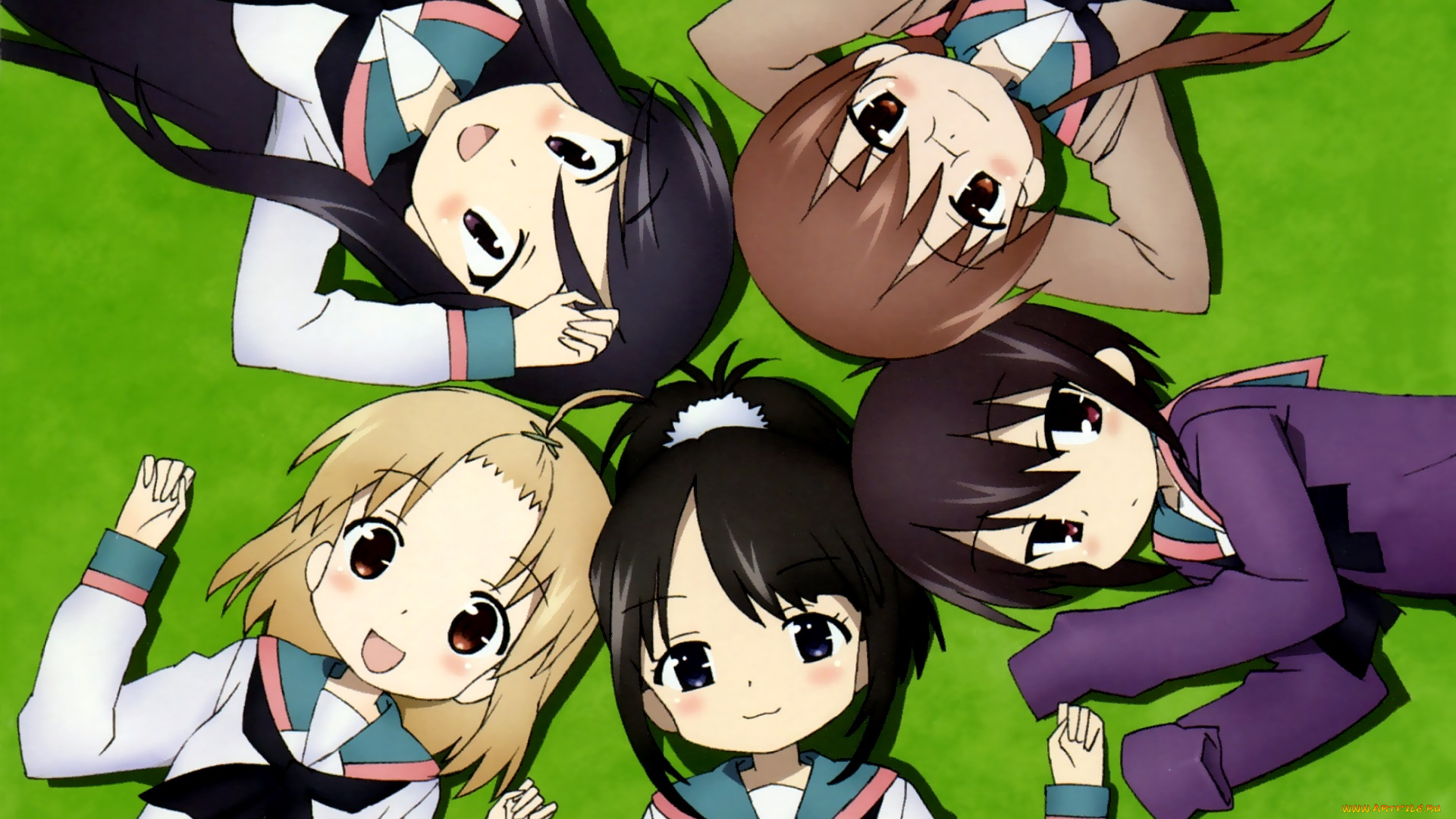 аниме, a, channel, девушки, фон, взгляд