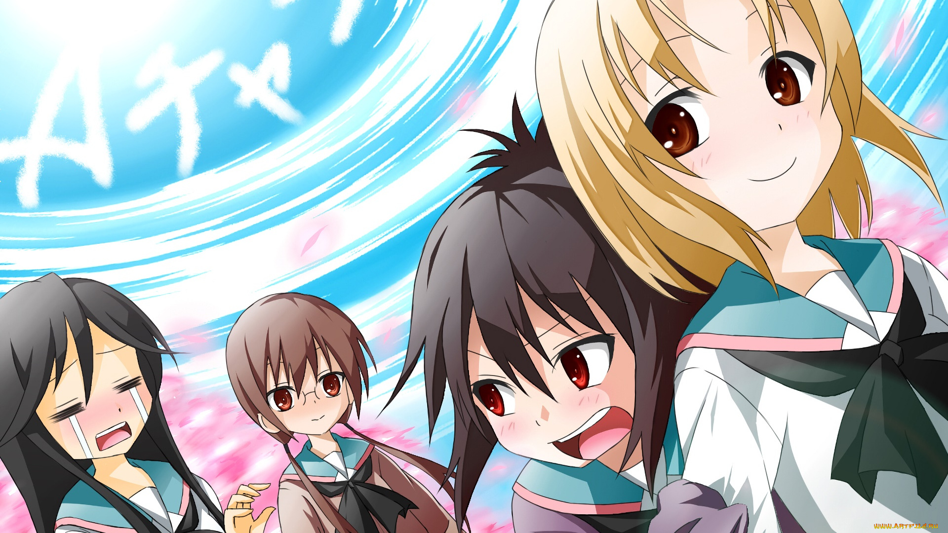 аниме, a, channel, фон, взгляд, девушки