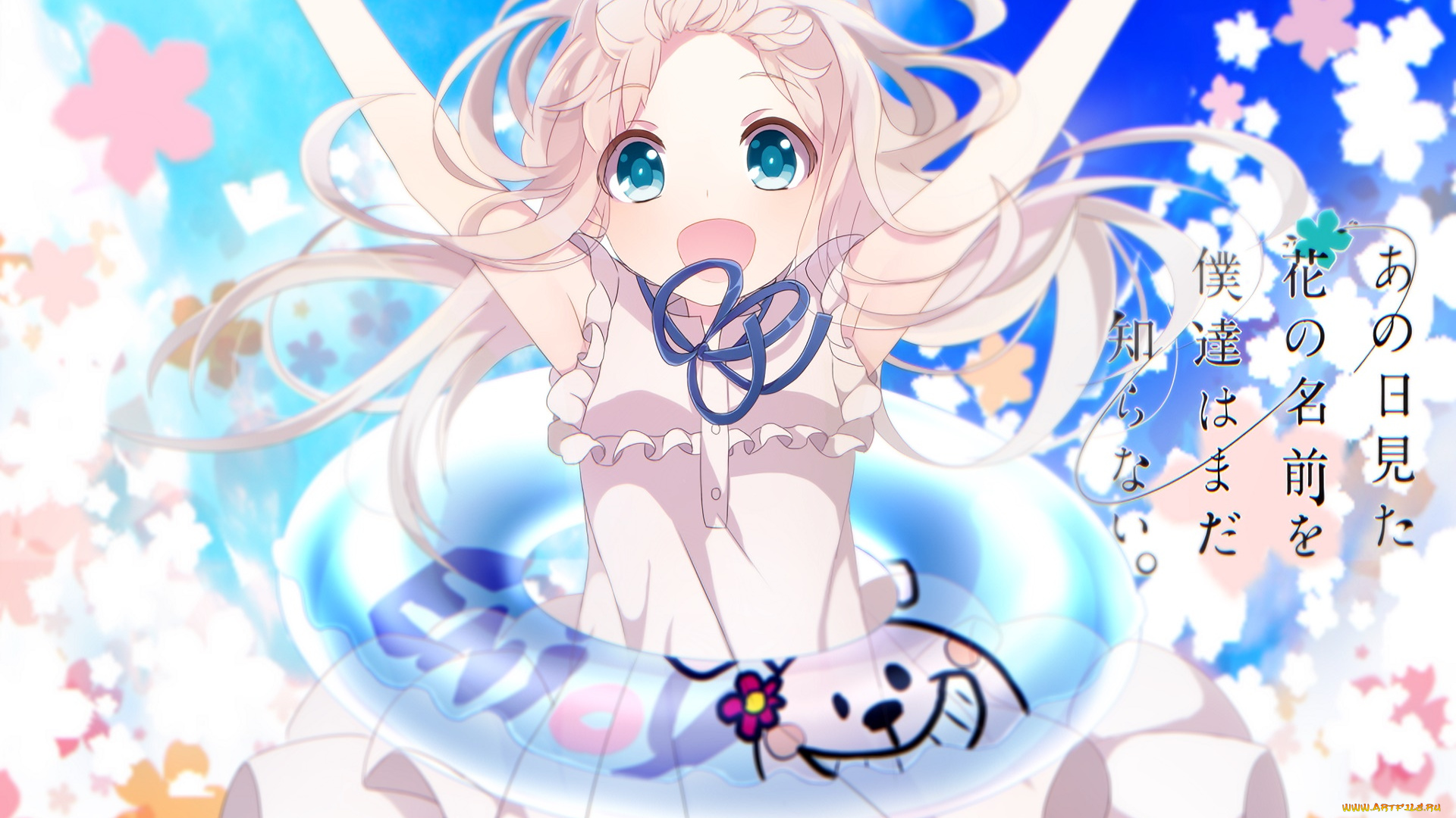 аниме, anohana, фон, взгляд, девушка