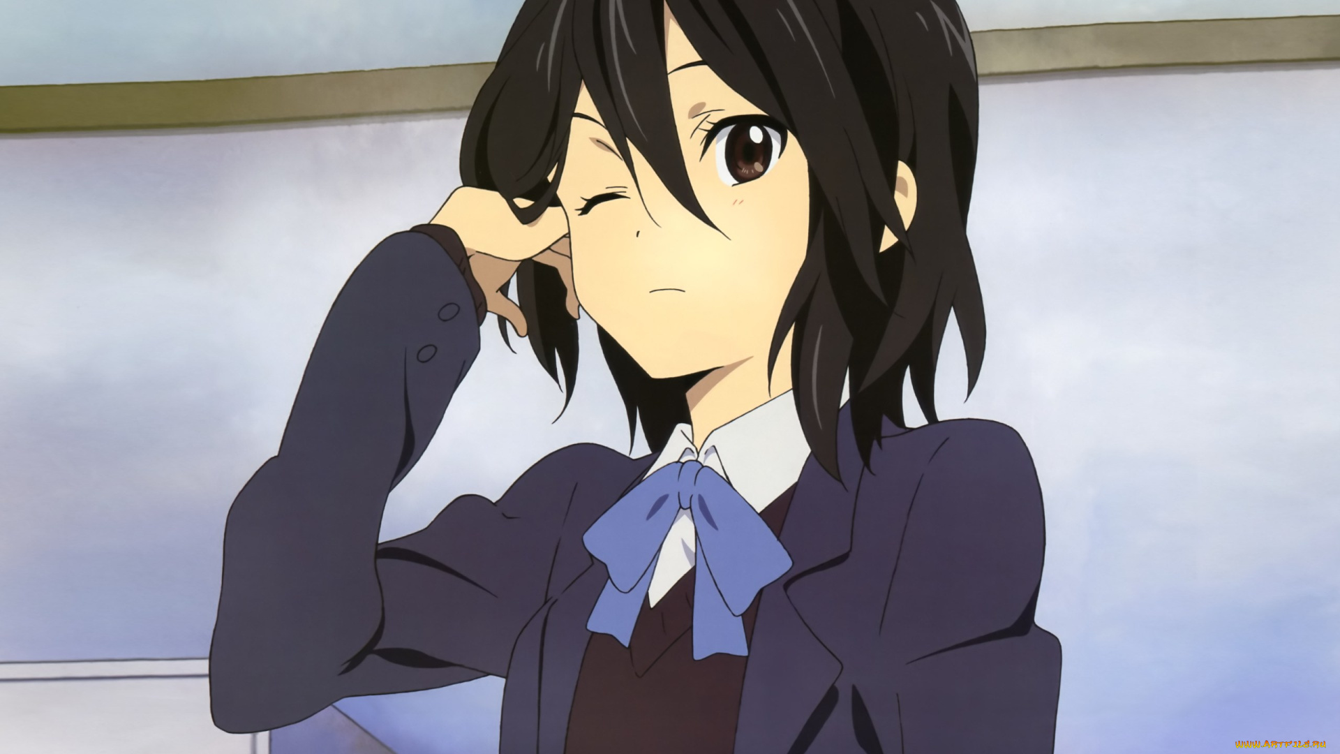 аниме, kokoro, connect, фон, взгляд, девушка