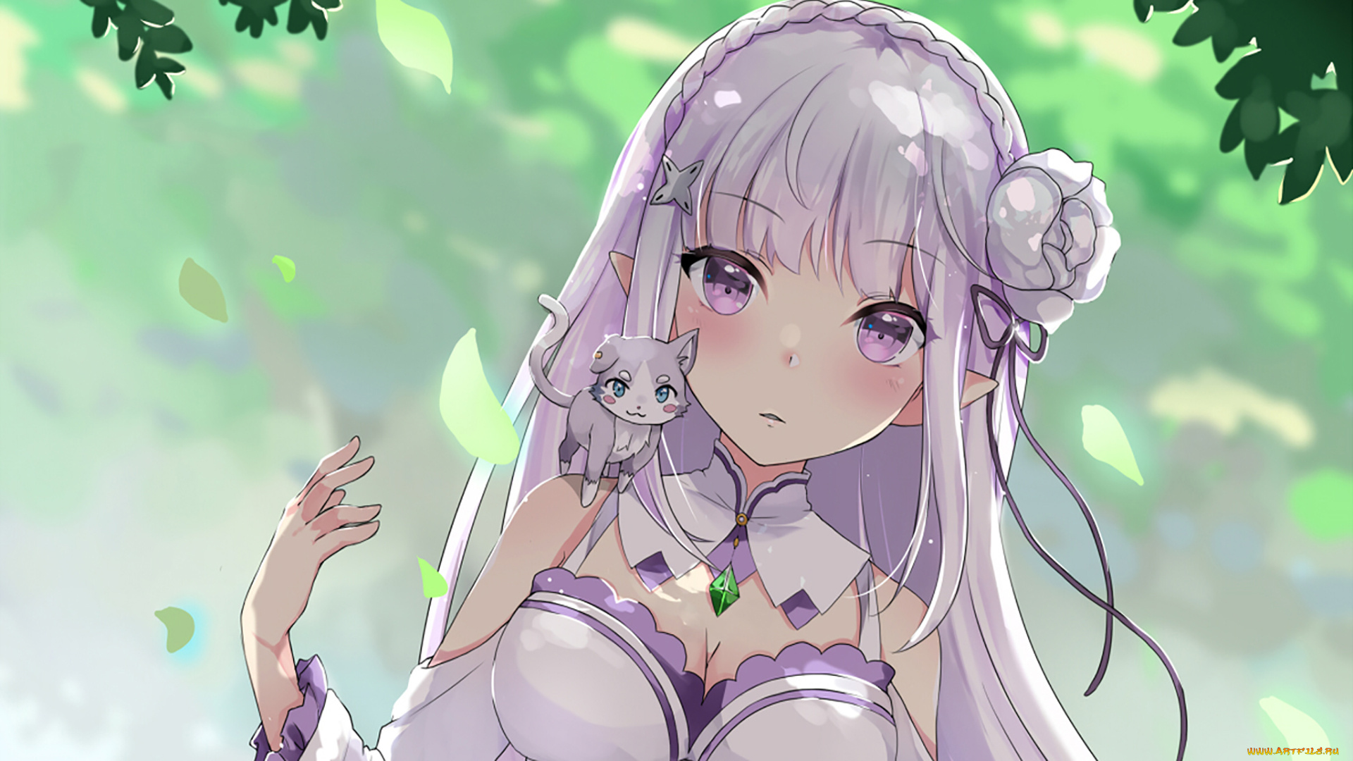 аниме, re, , zero, kara, hajimeru, isekai, seikatsu, фон, девушка, взгляд