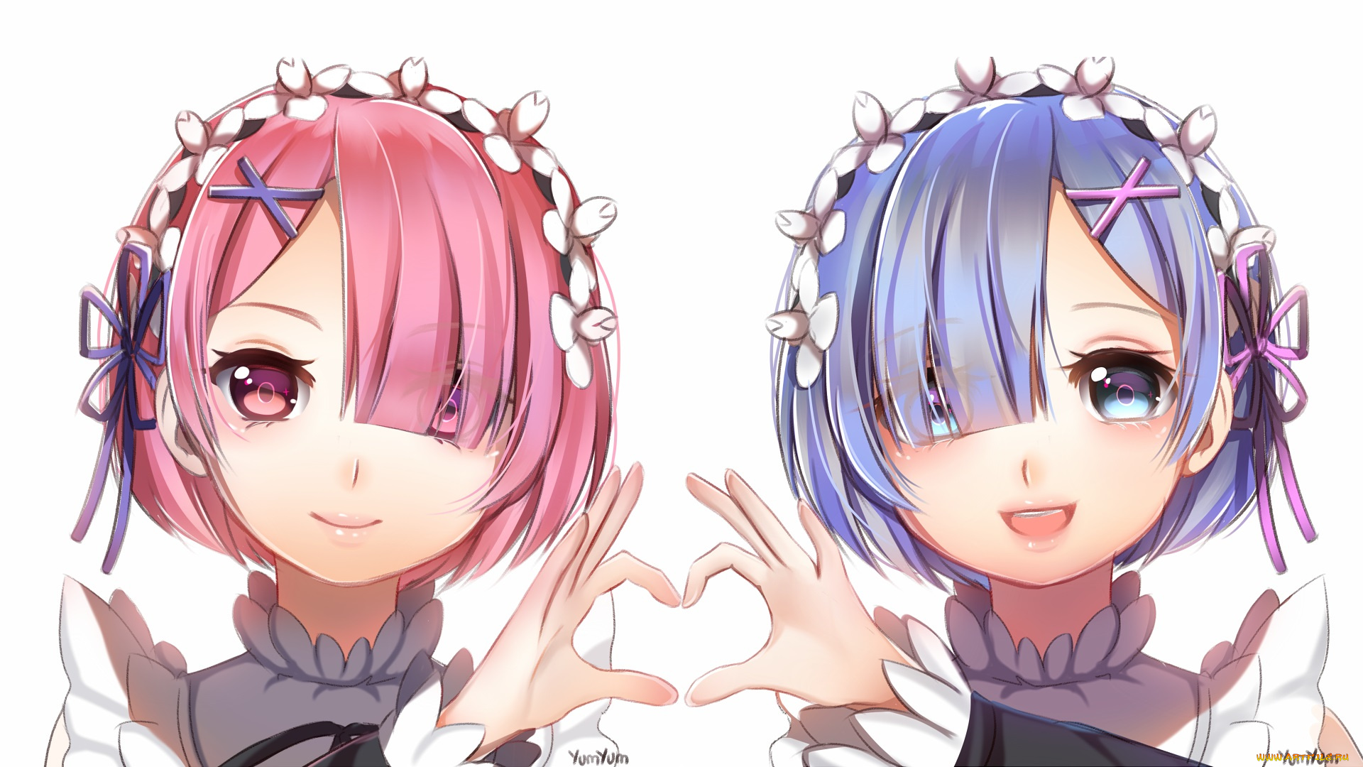 аниме, re, , zero, kara, hajimeru, isekai, seikatsu, рем, рам