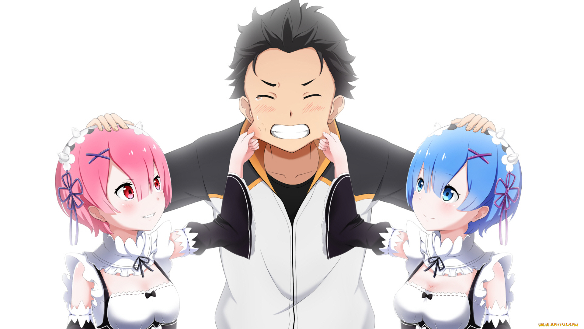 аниме, re, , zero, kara, hajimeru, isekai, seikatsu, рем, рам, субару