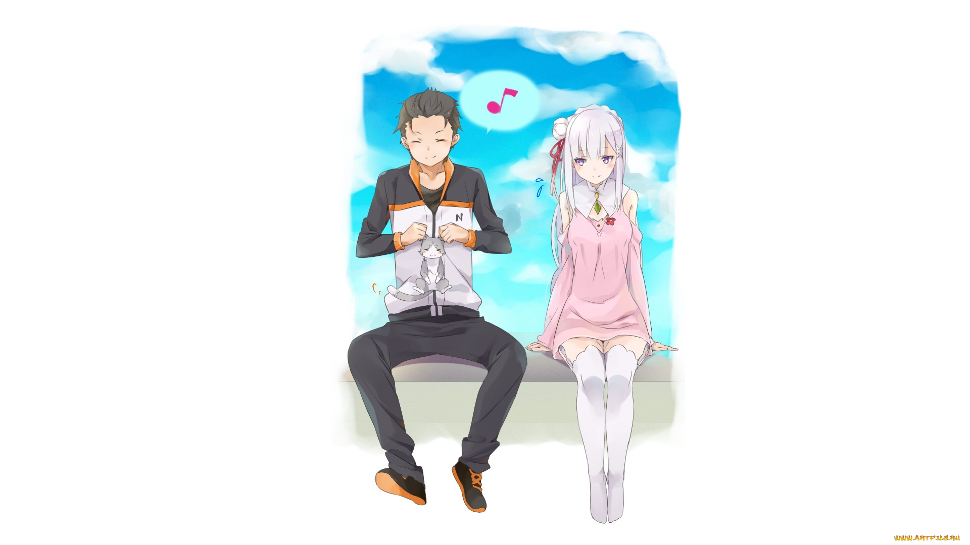 аниме, re, , zero, kara, hajimeru, isekai, seikatsu, субару, эмилия