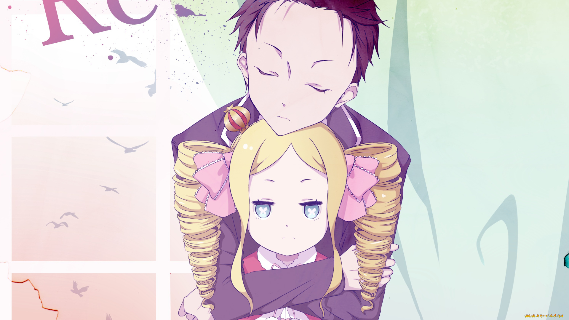 аниме, re, , zero, kara, hajimeru, isekai, seikatsu, обнимашки