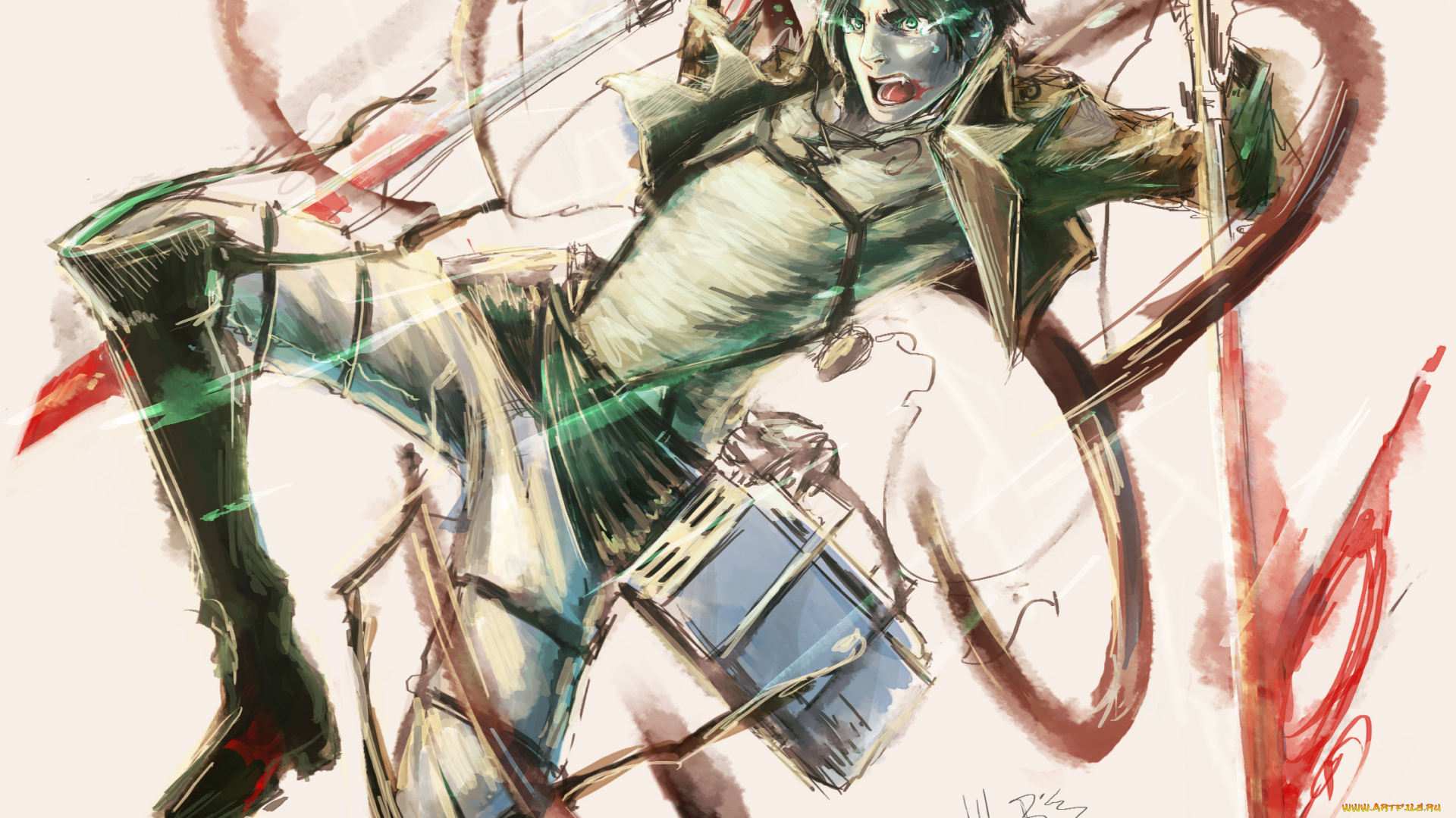 аниме, shingeki, no, kyojin, эрен