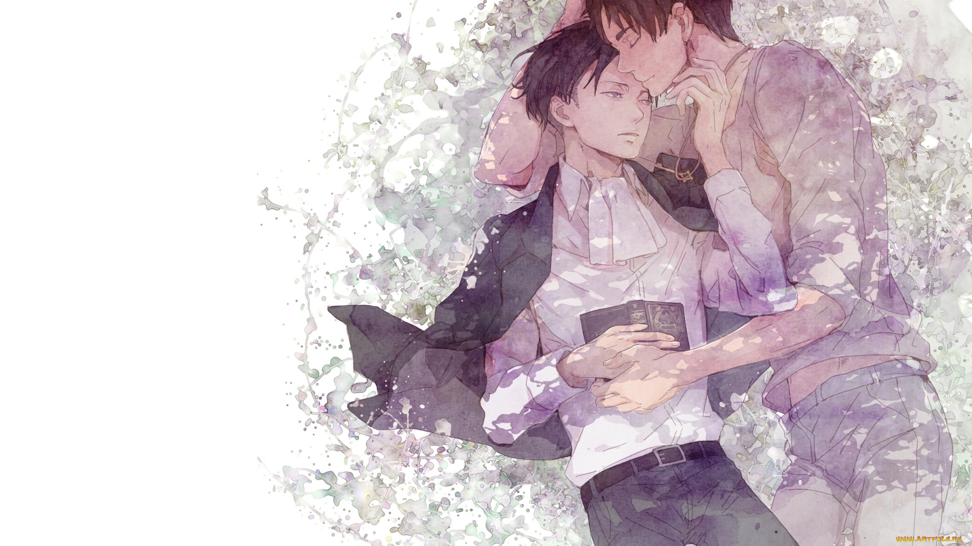 аниме, shingeki, no, kyojin, эрен, леви