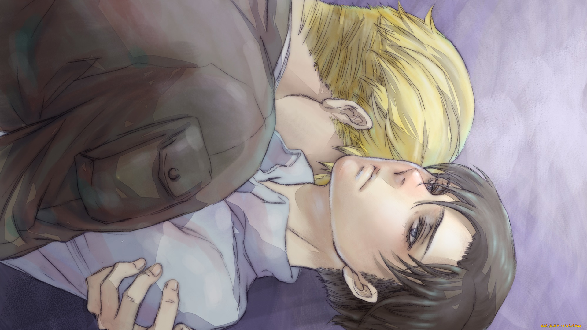 аниме, shingeki, no, kyojin, эрвин, леви