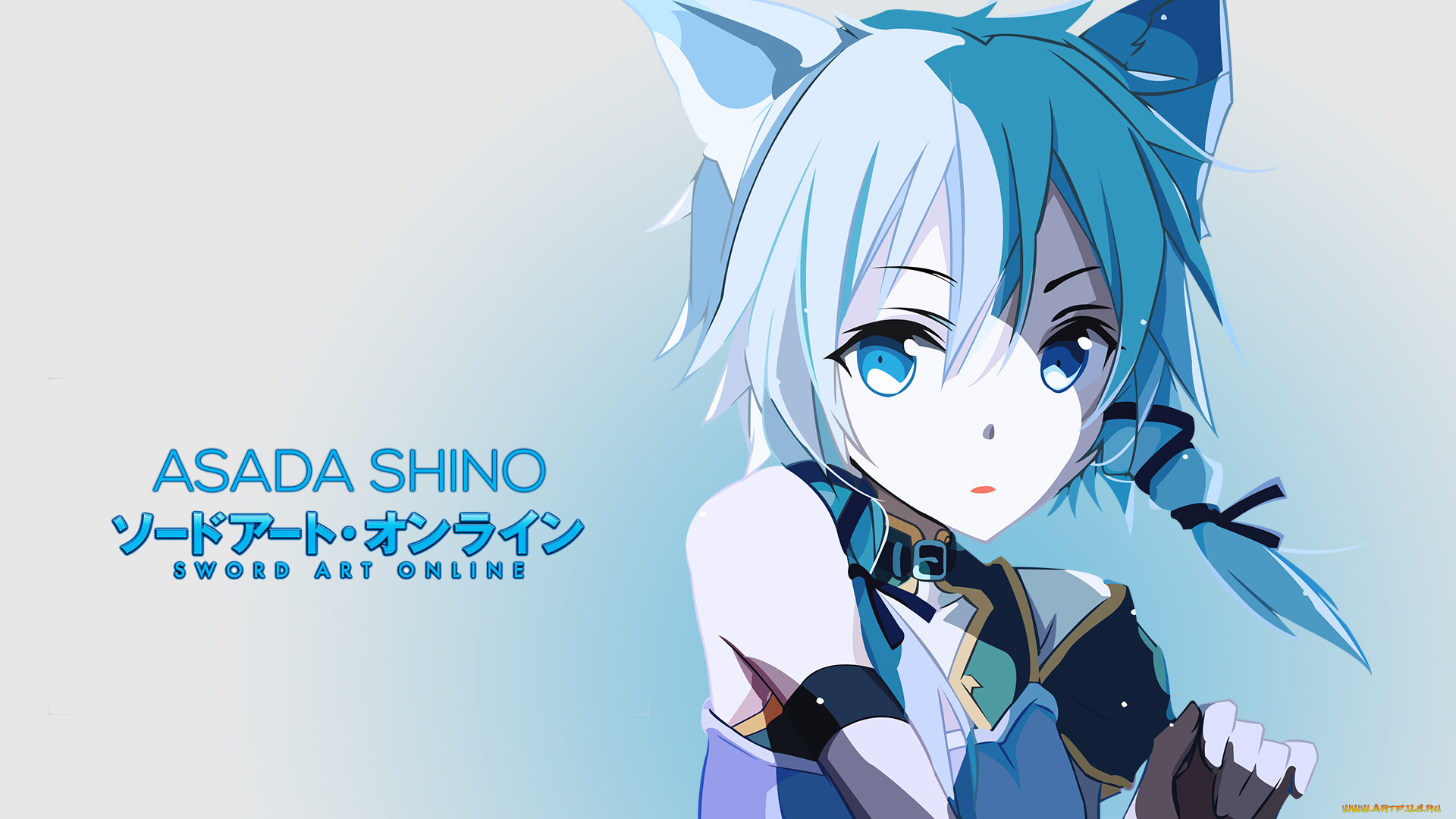 аниме, sword, art, online, взгляд, девушка, фон