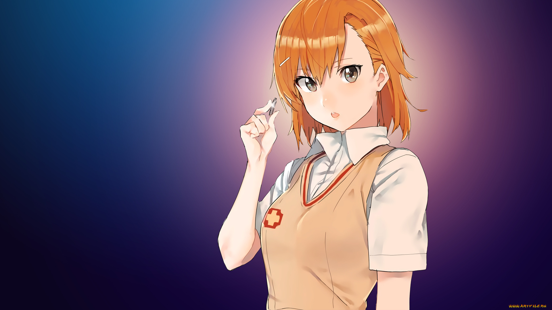 аниме, toaru, majutsu, no, index, взгляд, фон, девушка