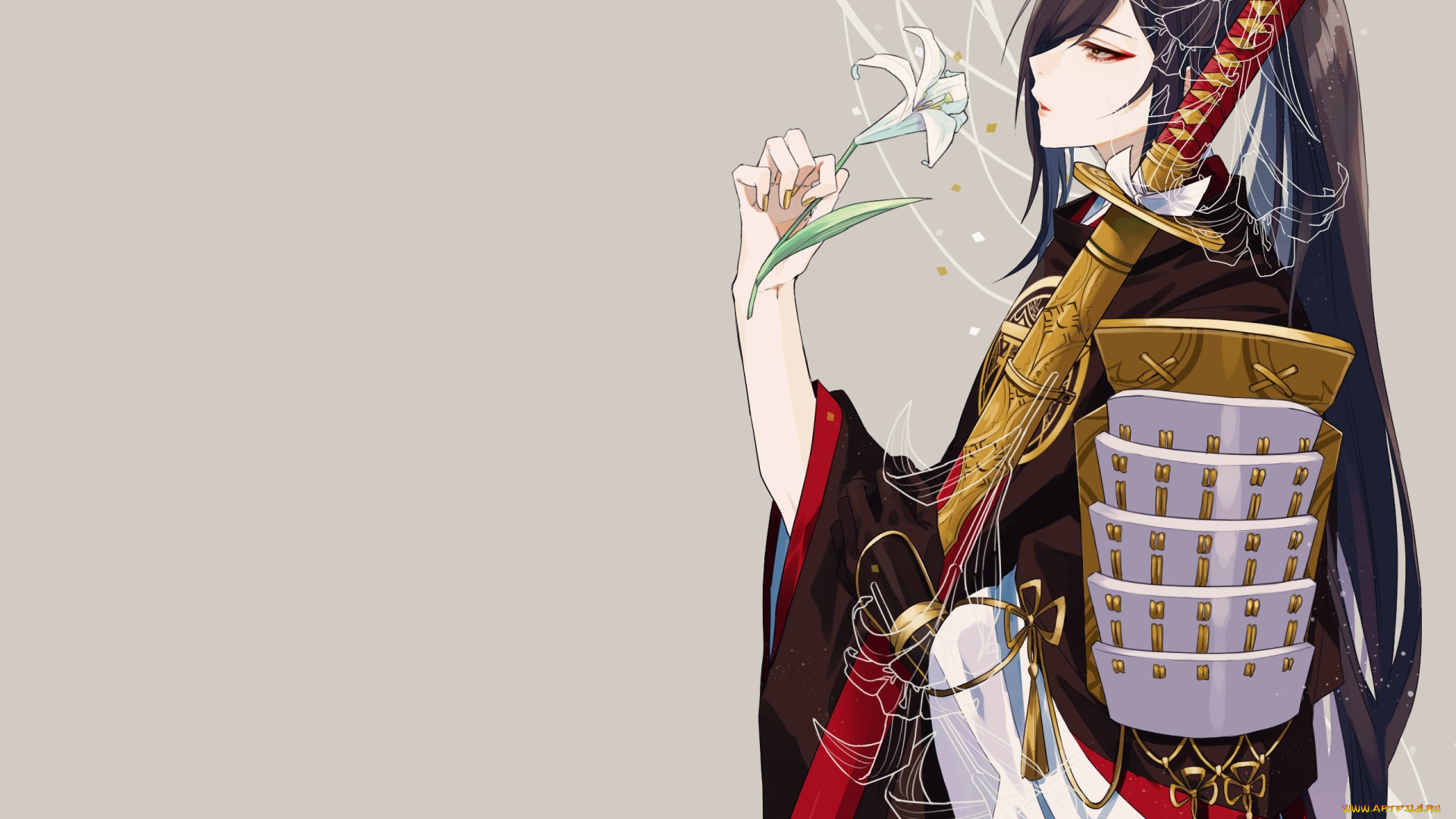 аниме, touken, ranbu, парень, самурай