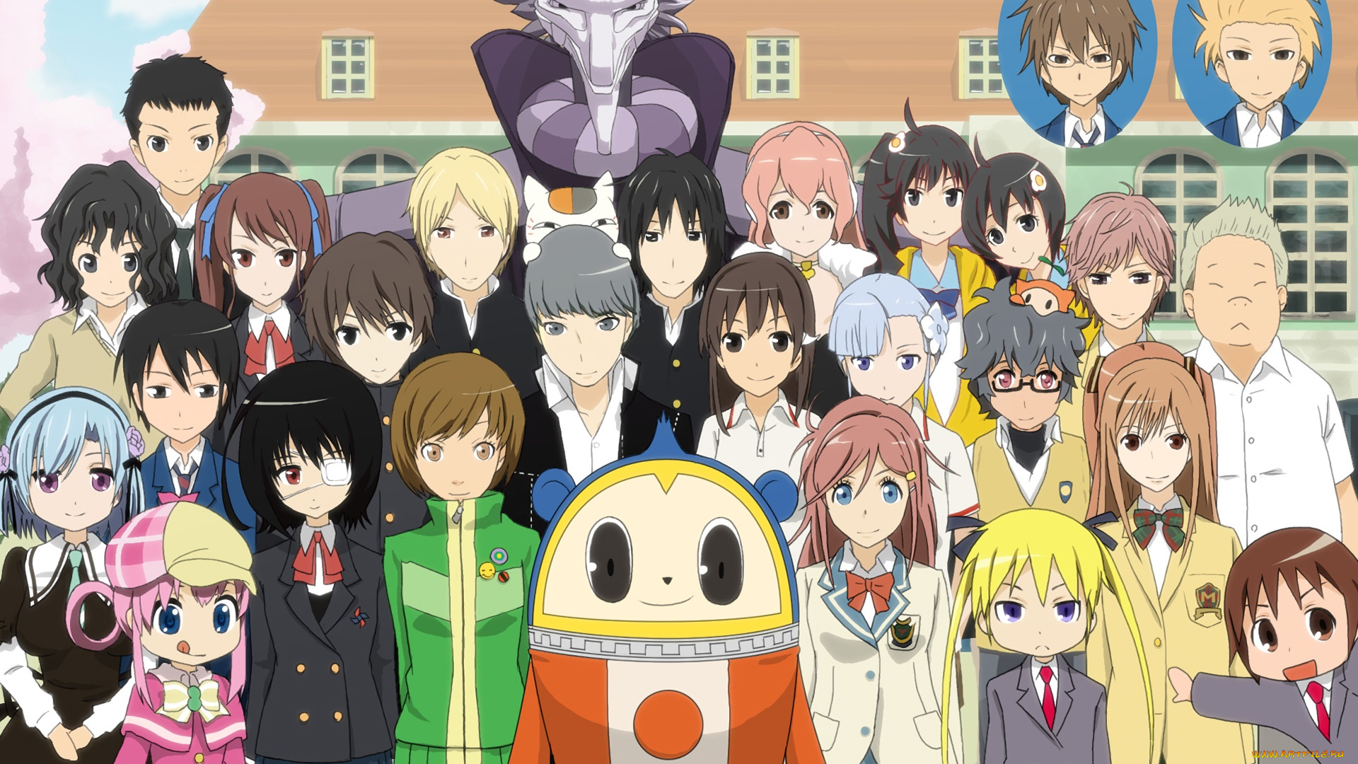 аниме, unknown, , другое, взгляд, девушки, фон