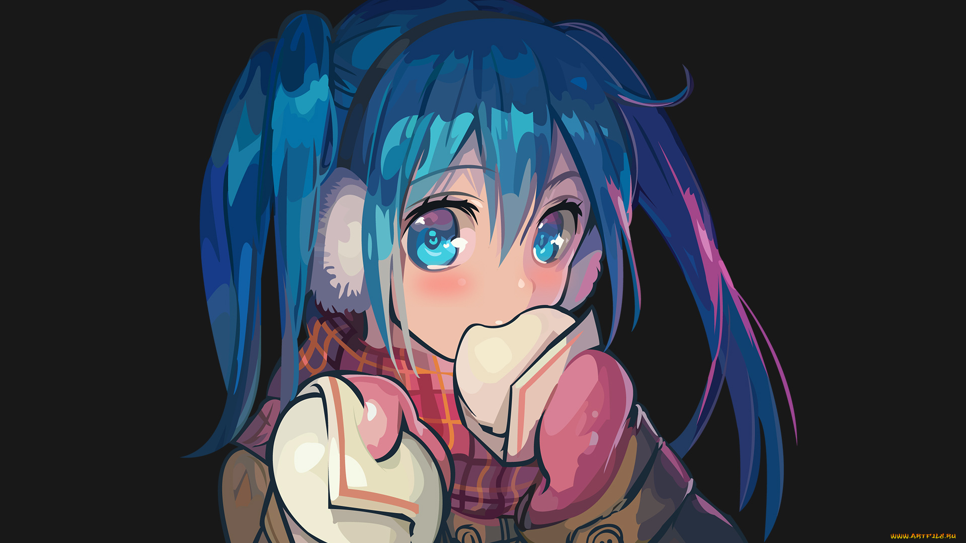 аниме, vocaloid, фон, взгляд, девушка