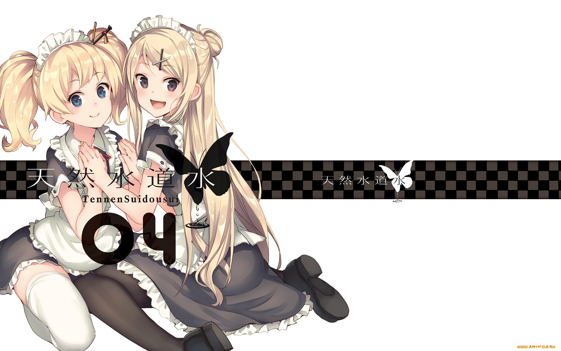 аниме, kin-iro, mosaic, фон, взгляд, девушки