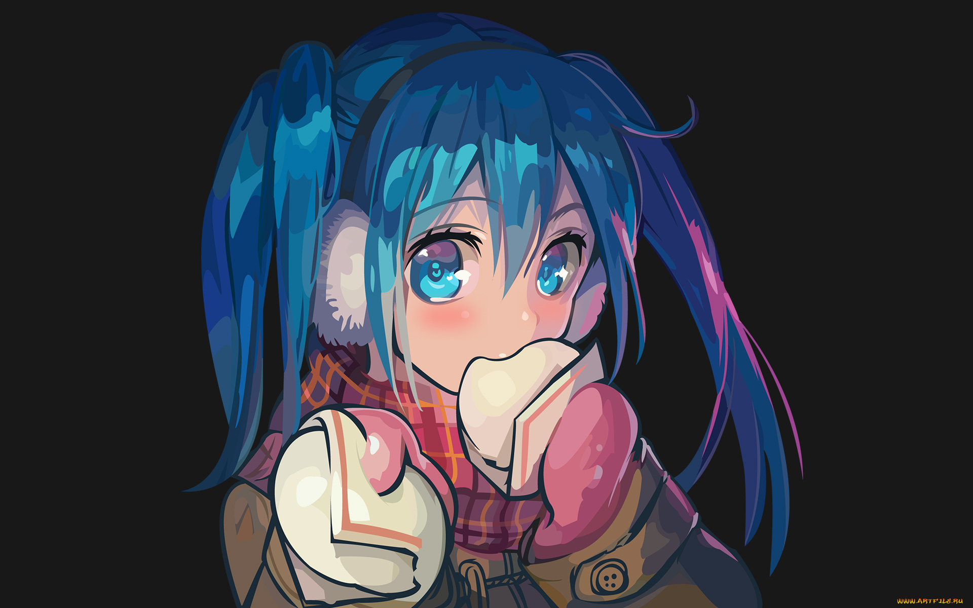 аниме, vocaloid, фон, взгляд, девушка